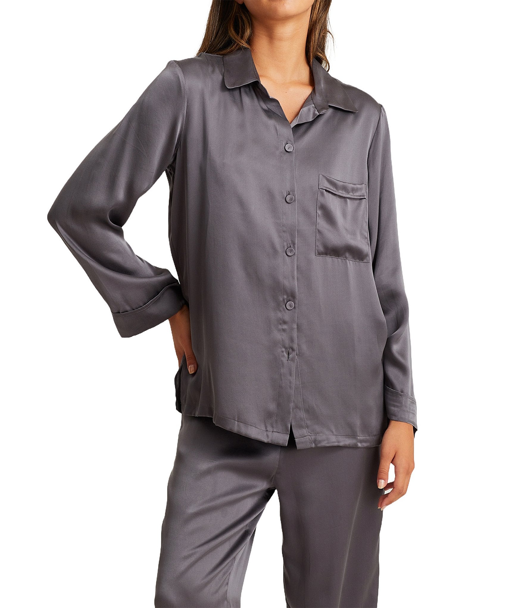 Papinelle Audrey Washable Silk Full-Length Pajama Set