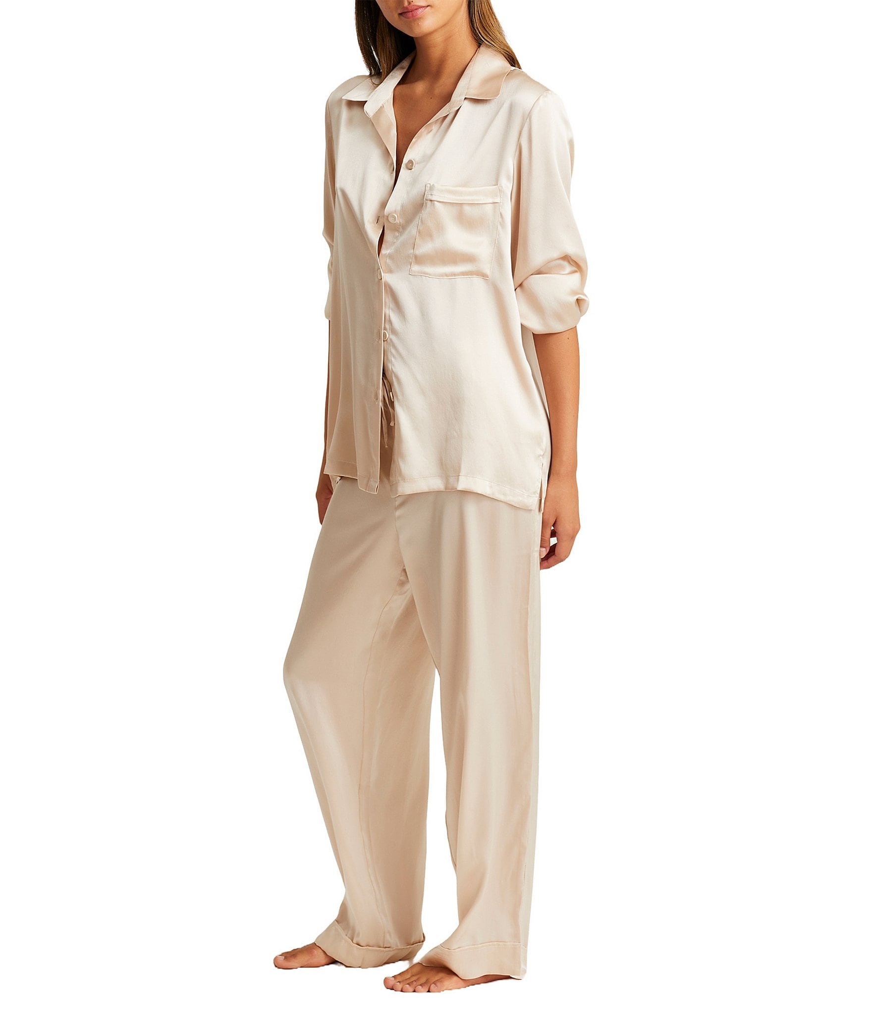 Papinelle Audrey Washable Silk Full-Length Pajama Set