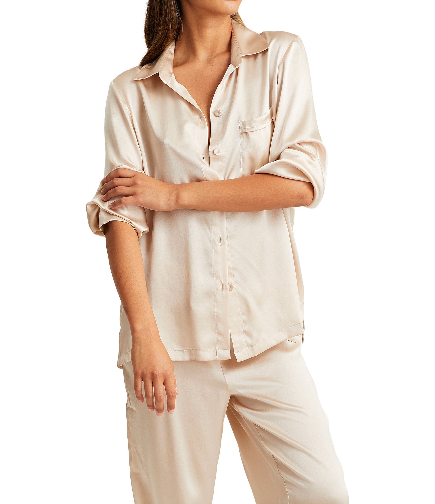 Papinelle Audrey Washable Silk Full-Length Pajama Set