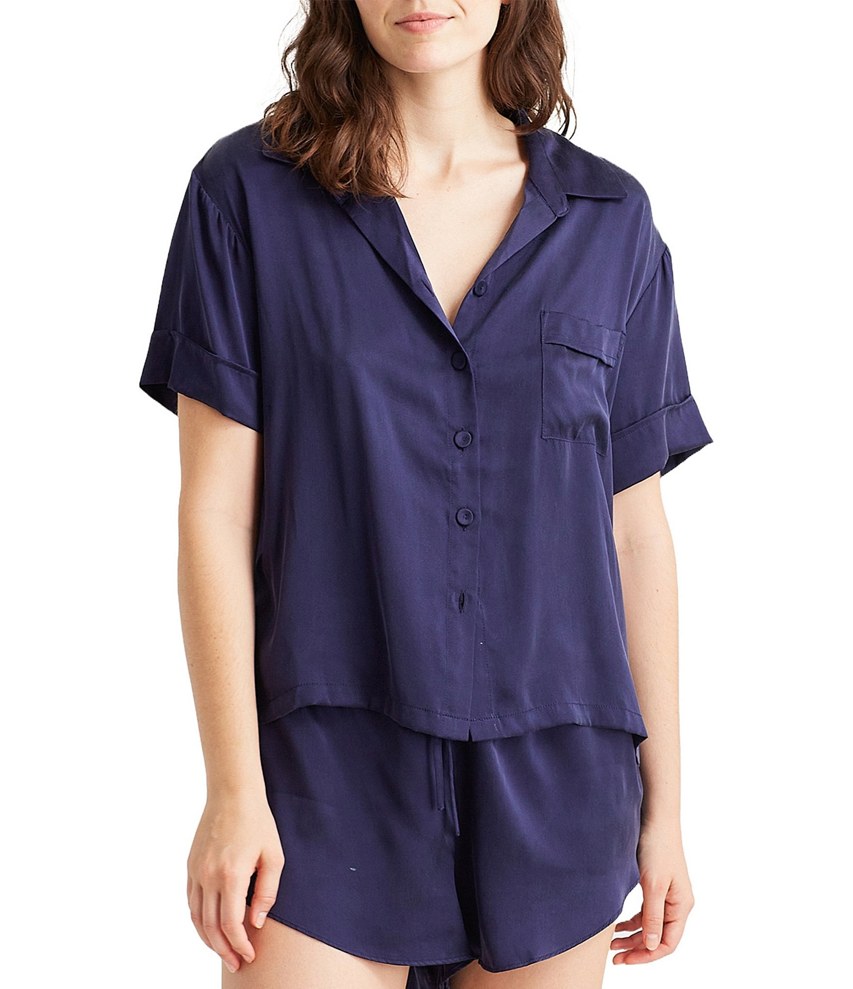 Papinelle  Washable Pure Silk Pajamas in Dark Slate – Papinelle Sleepwear  US