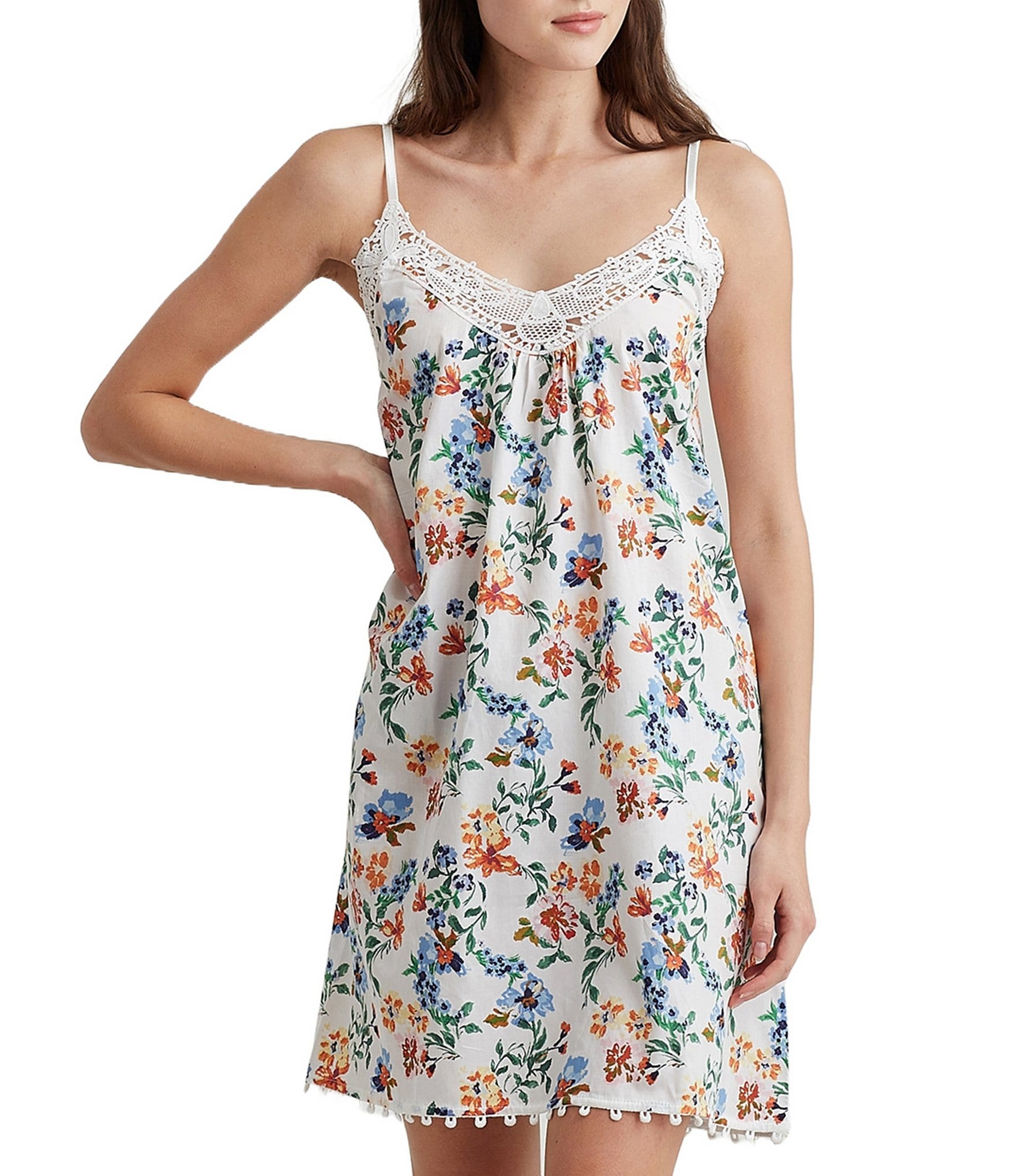 Papinelle Harper Woven Sateen Sleeveless Floral Print Chemise