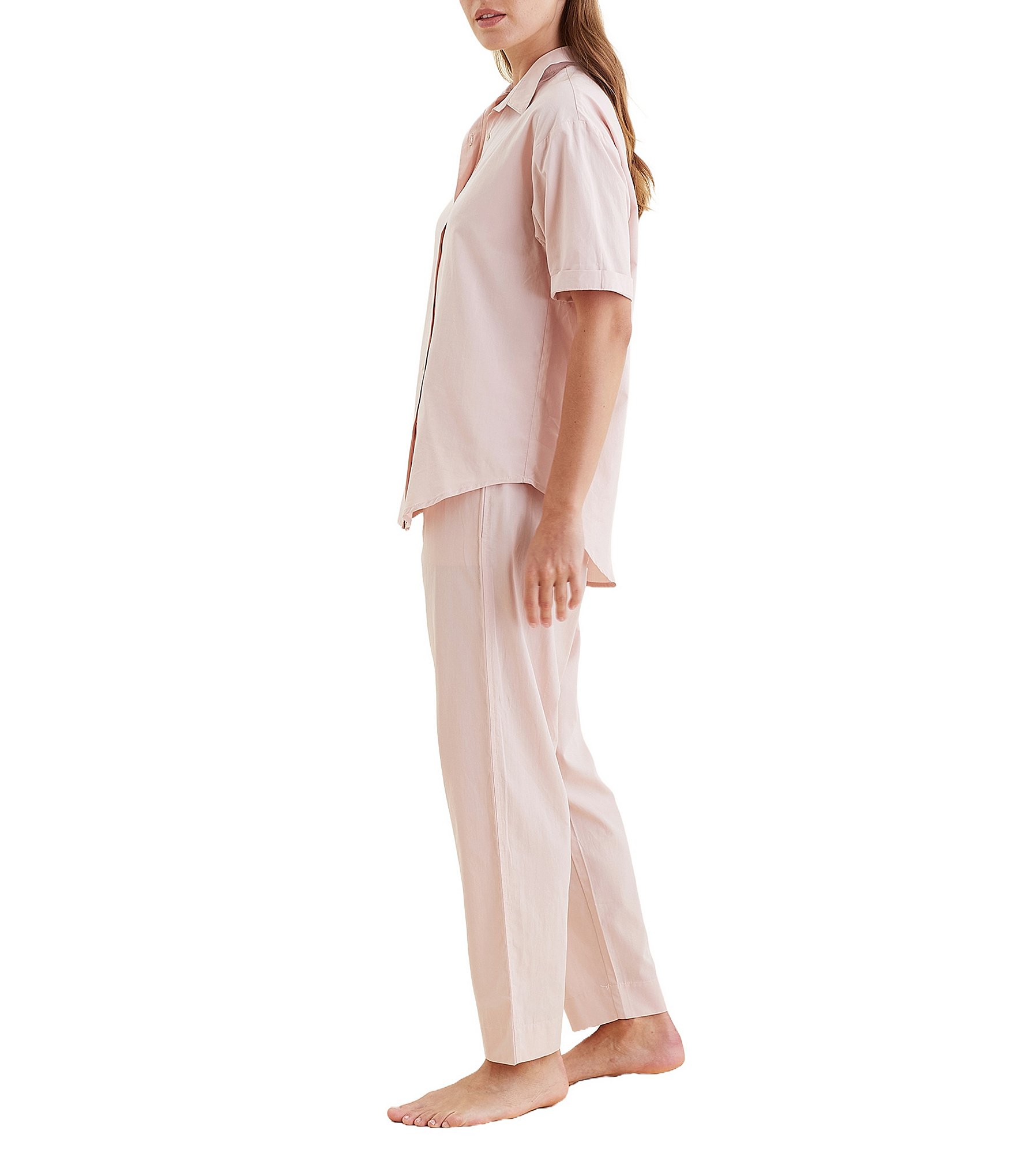 Papinelle Madison Woven Short Sleeve Notch Collar Pajama Set