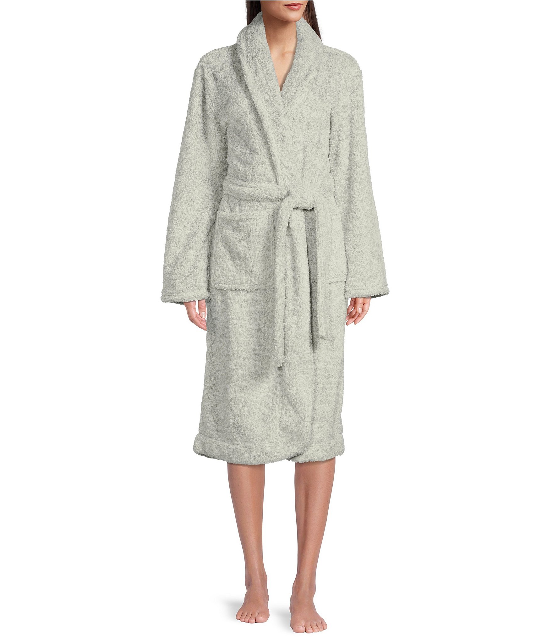 Papinelle Shawl Collar Cozy Plush Midi Cozy Robe | Dillard's