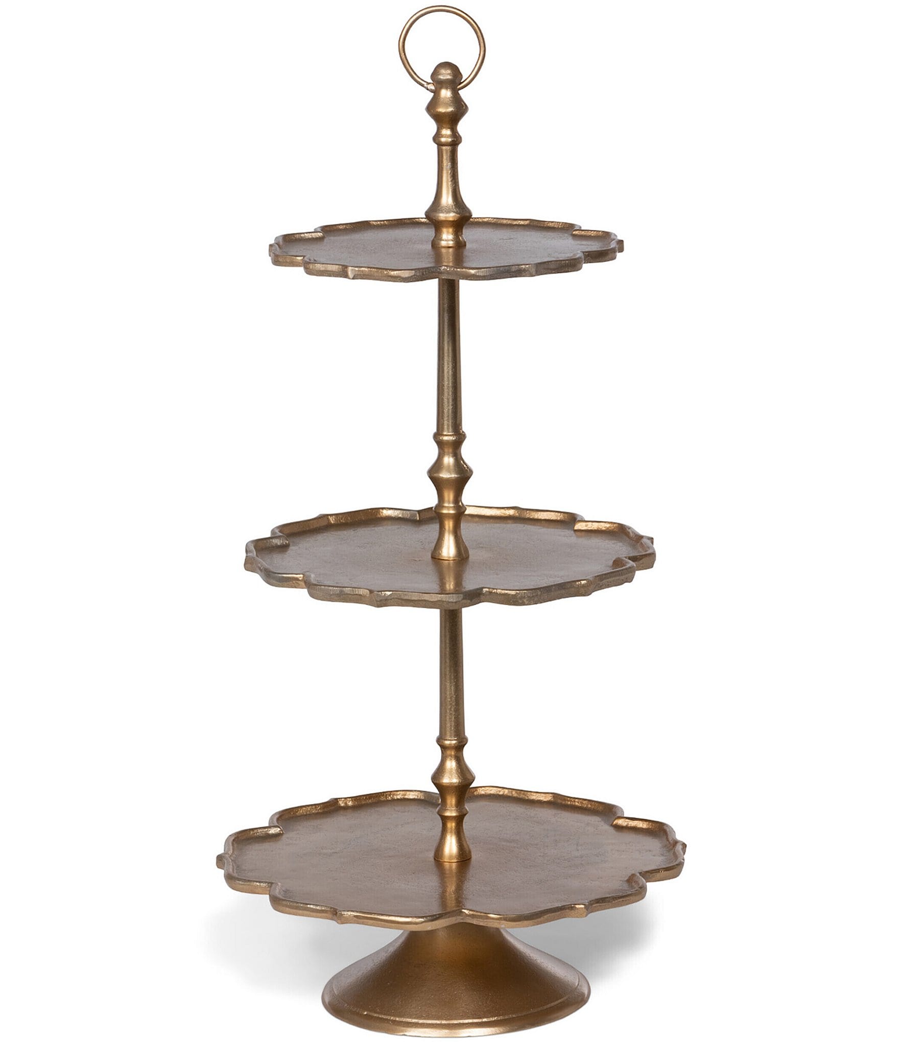 Park Hill Scalloped Edge Cast Aluminum Tiered Server | Dillard's