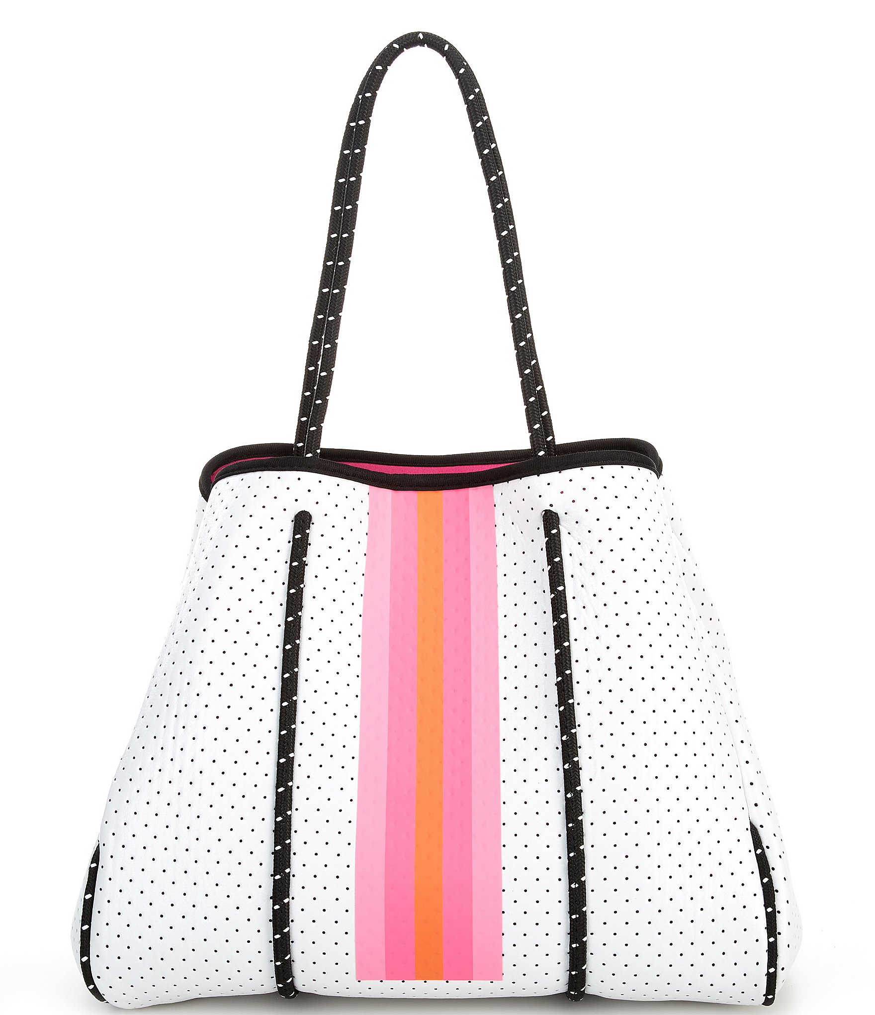 alene tyve nåde Parker & Hyde White and Pink Stripe Neoprene Tote Bag | Dillard's