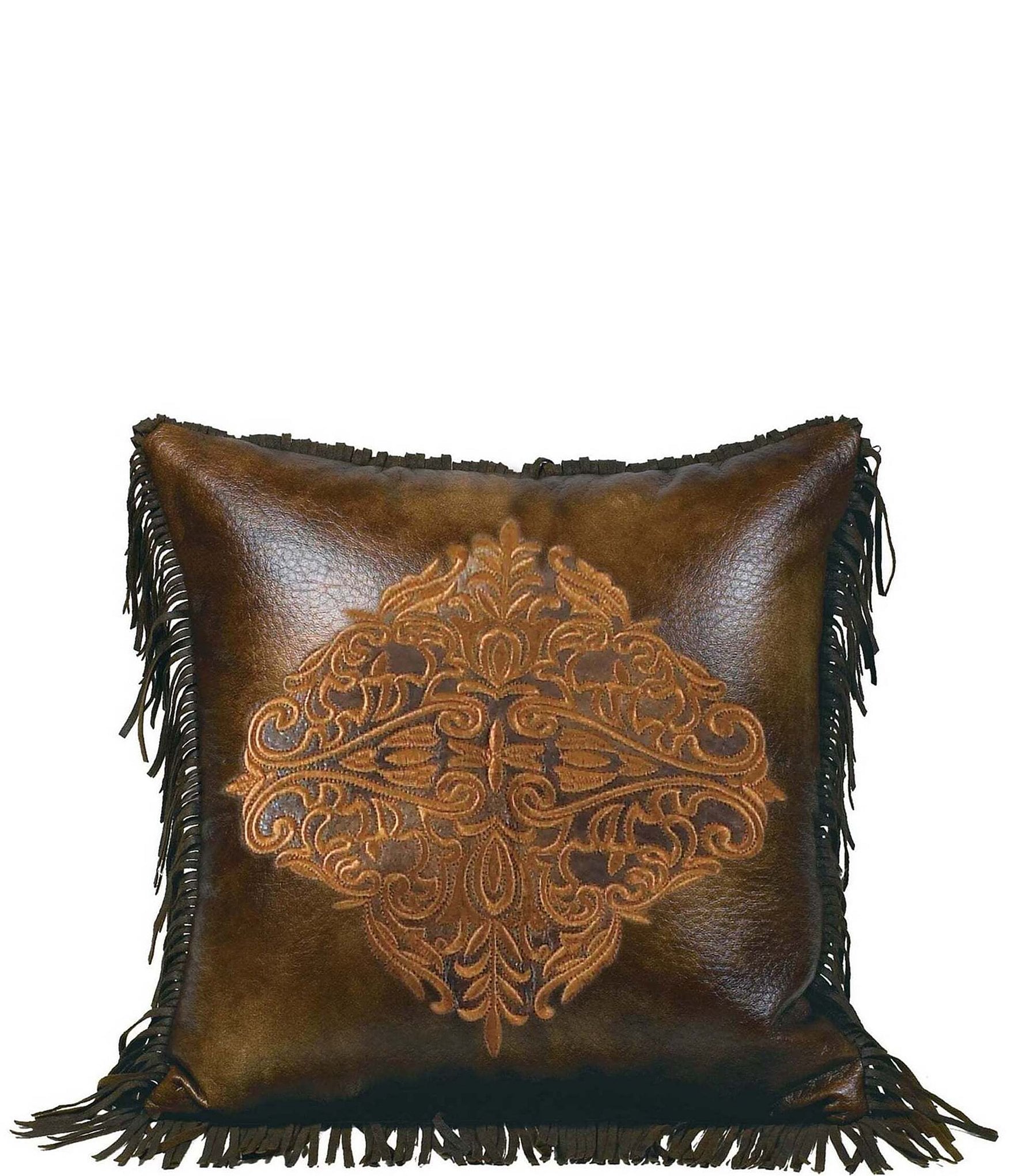 Paseo Road by HiEnd Accents Austin Golden Medallion Fringed Square