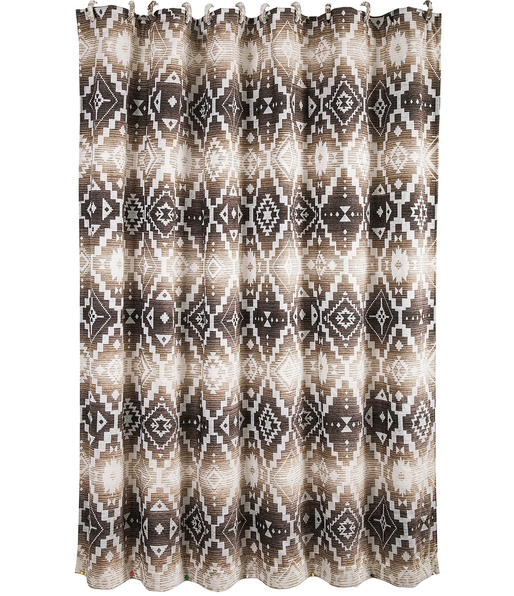 Paseo Road by HiEnd Accents Chalet Southwestern Geometric Pattern Shower Curtain