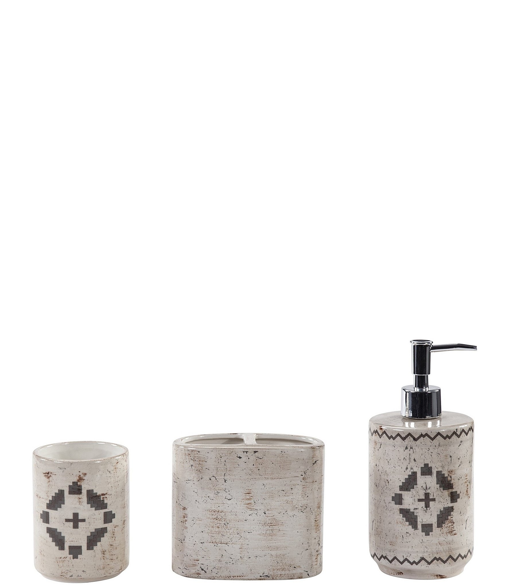 Paseo Road by HiEnd Accents Dakota Ceramic 3-Piece Bath Countertop Accessory Set