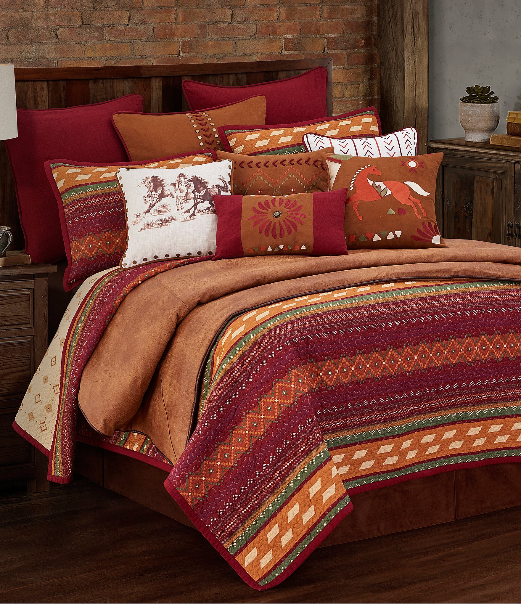 がございま Paseo Teal， Super Queen， Cotton Reversible Bedding Set， Southwestern Farmho B09l55vgqz 7103