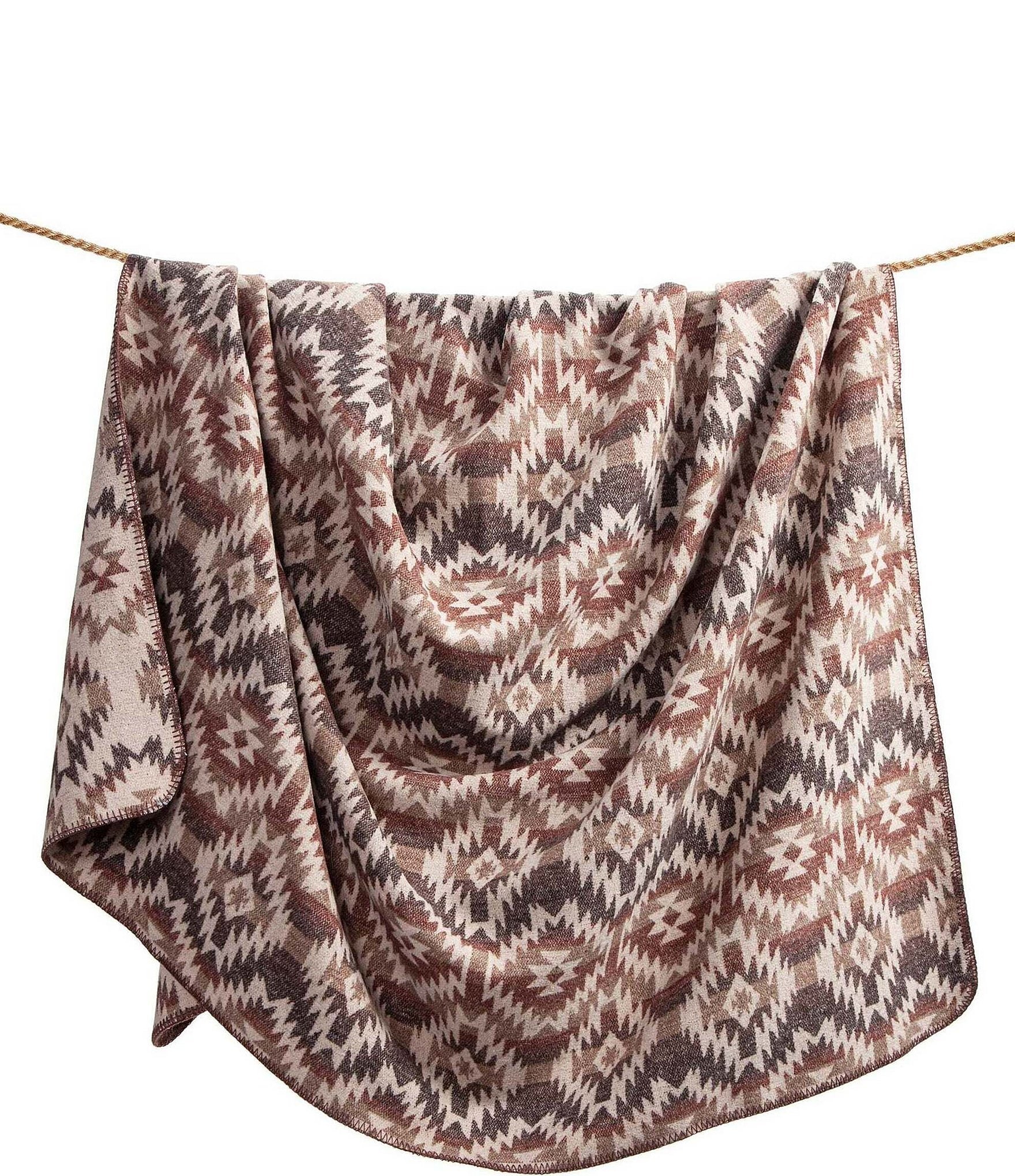 HiEnd Accents x Paseo Road Southwestern Geometric Mesa Wool Blend Blanket