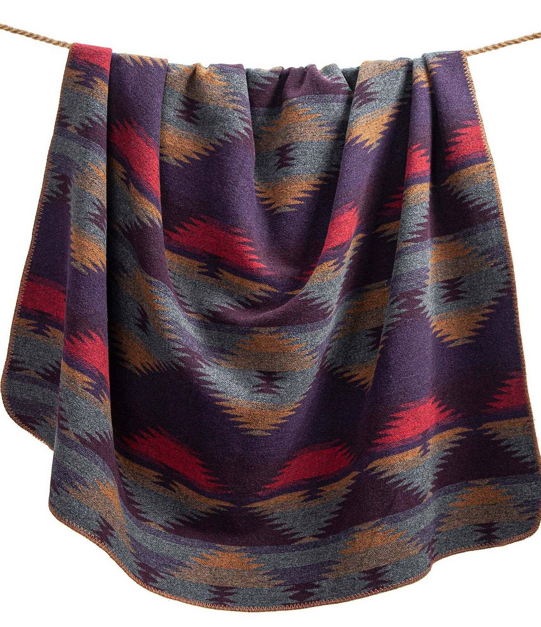 HiEnd Accents x Paseo Road Western Geometric Print Gila Wool Blend Blanket