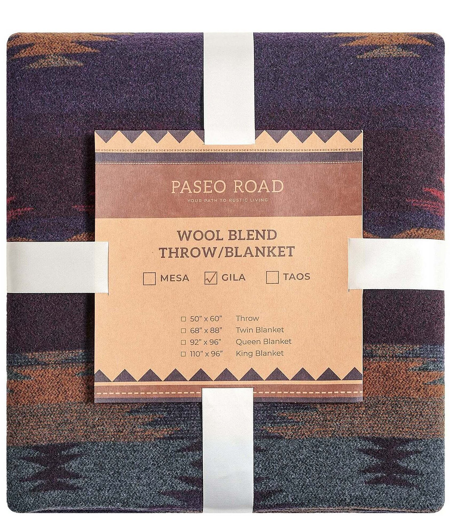 HiEnd Accents x Paseo Road Western Geometric Print Gila Wool Blend Blanket