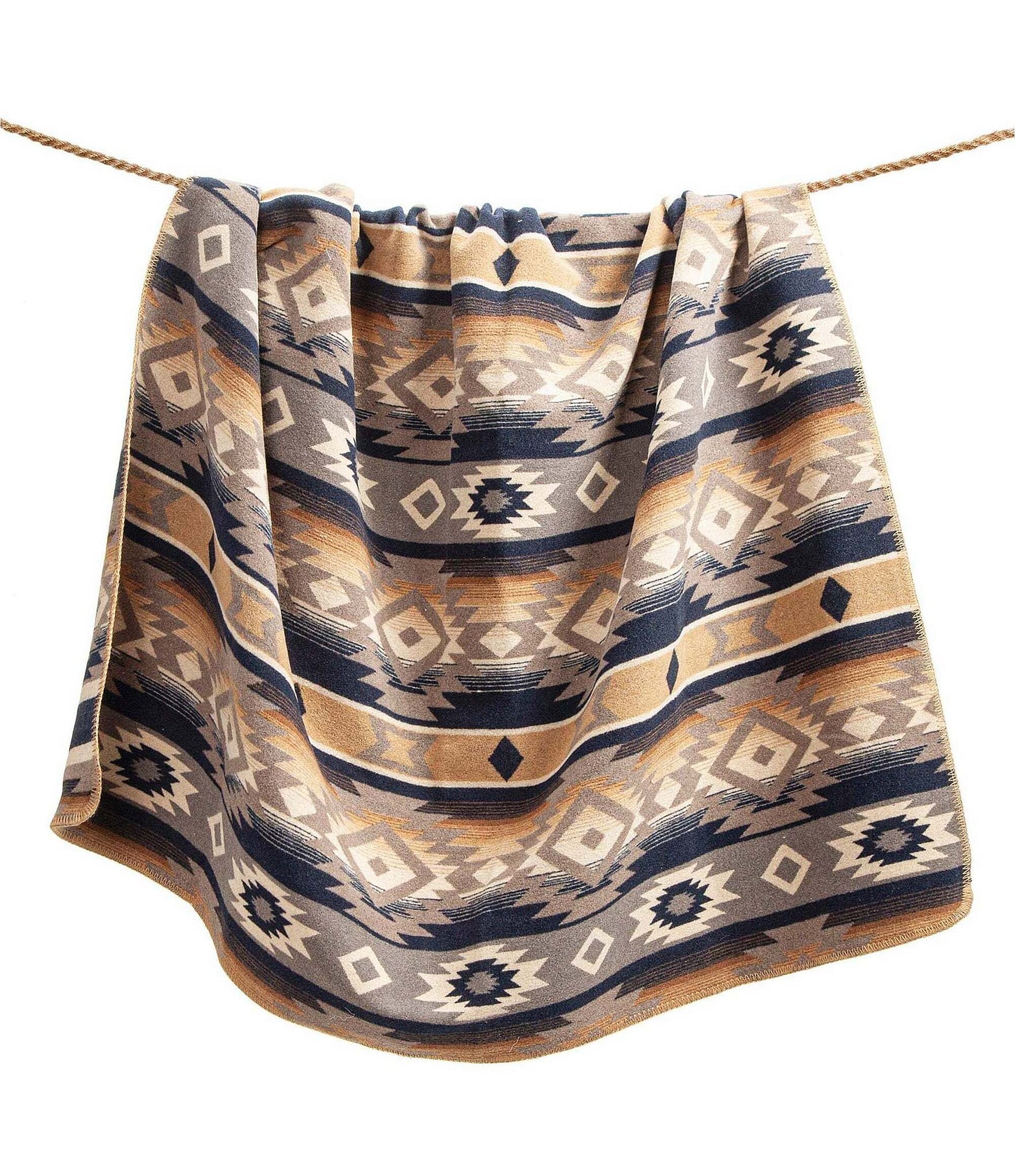 HiEnd Accents x Paseo Road Western Geometric Print Taos Wool Blend Bed Blanket