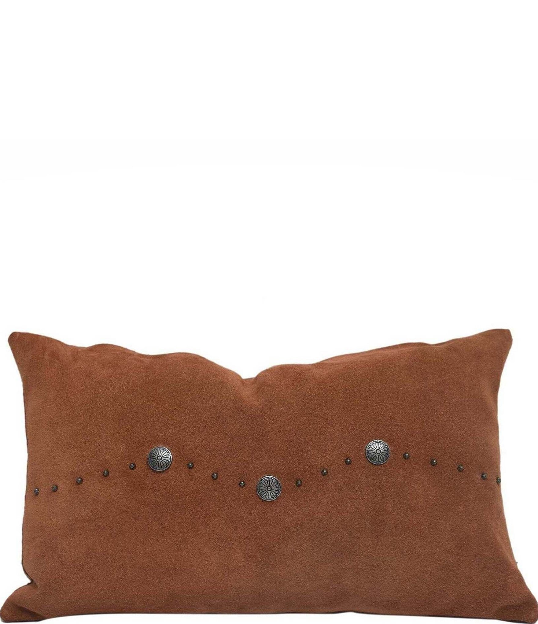 Paseo Road by HiEnd Accents Western Suede Antique Silver Concho & Studded Lumbar Pillow