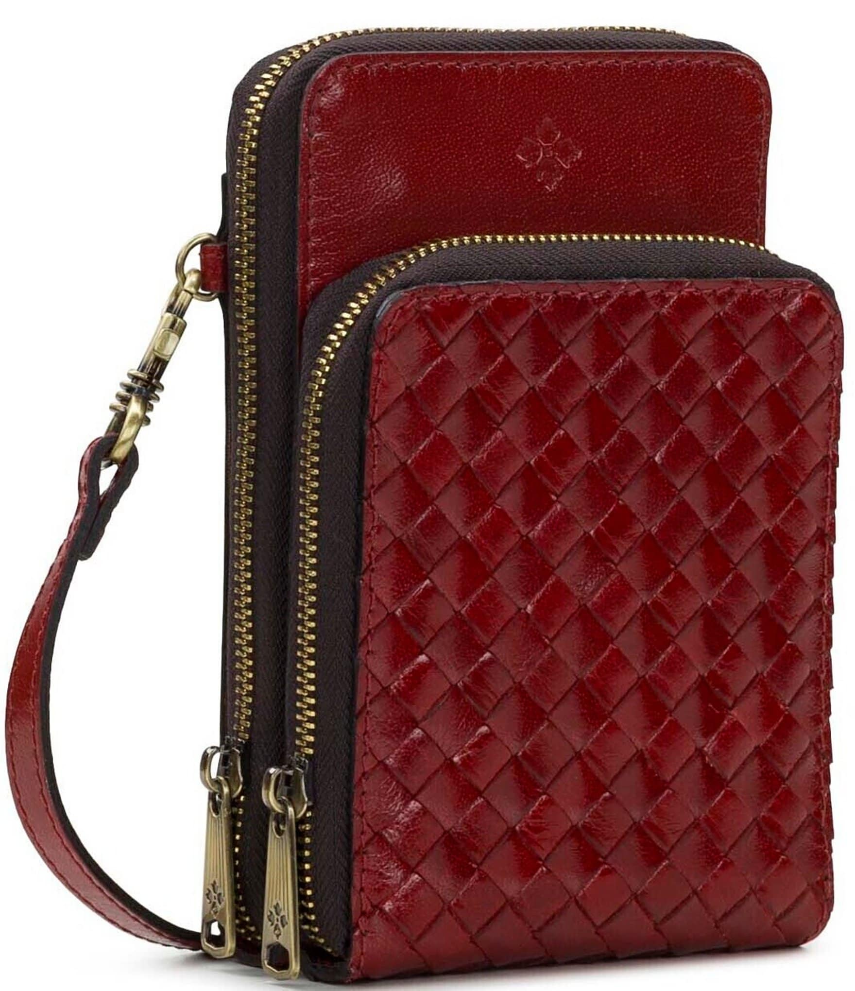 Patricia Nash Albertine Woven Leather Phone Crossbody Bag