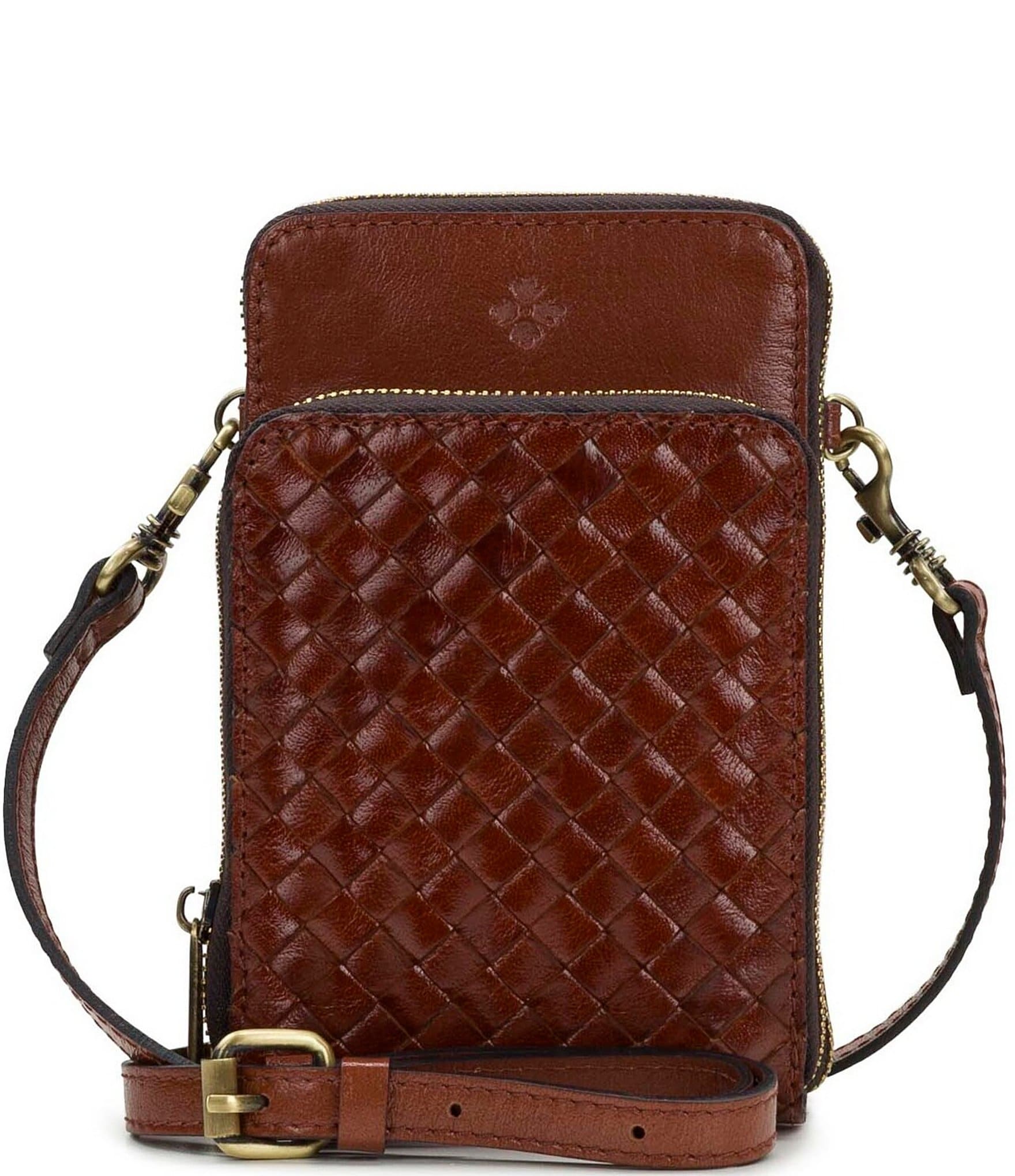 Patricia Nash Albertine Woven Leather Phone Crossbody Bag