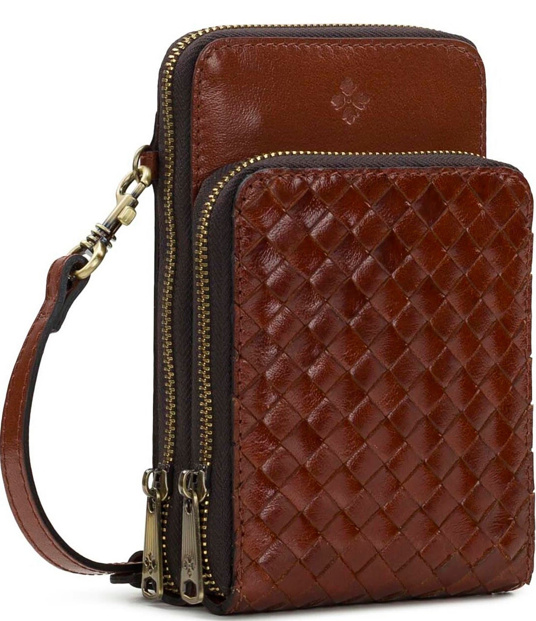 Patricia Nash Albertine Woven Leather Phone Crossbody Bag