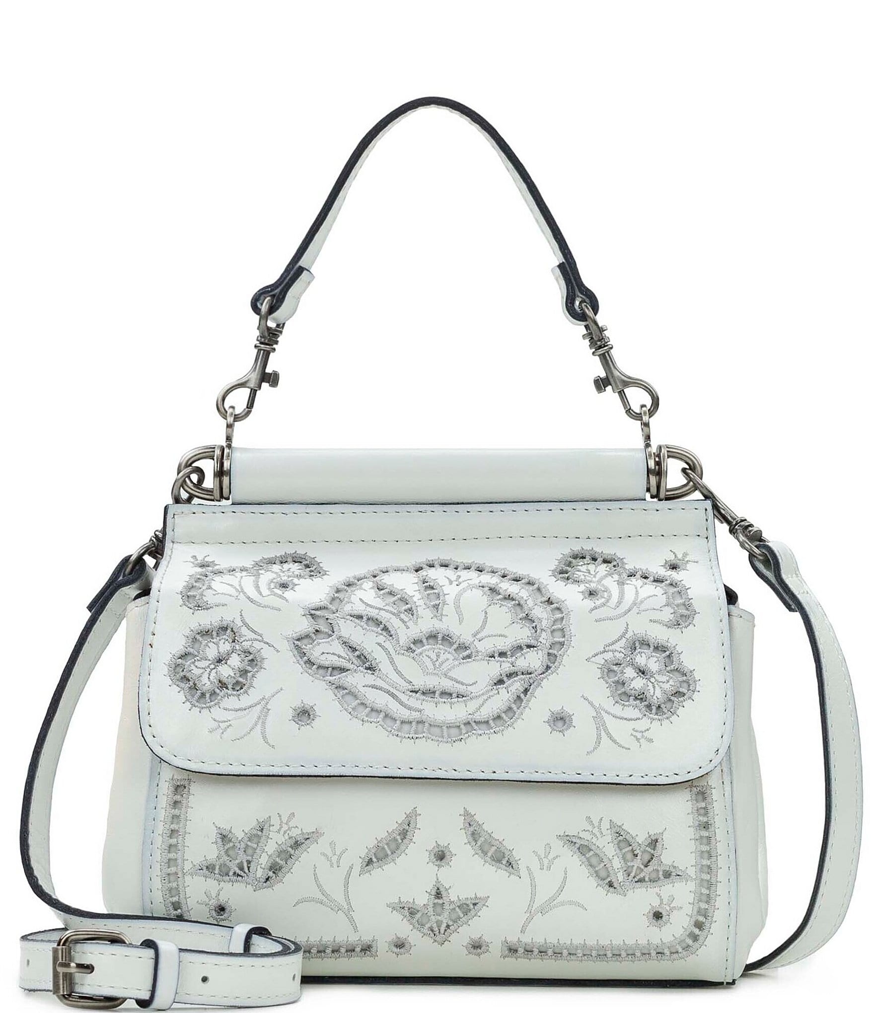Patricia Nash Annabelle Top Handle Leather Embroidered Floral Crossbody ...