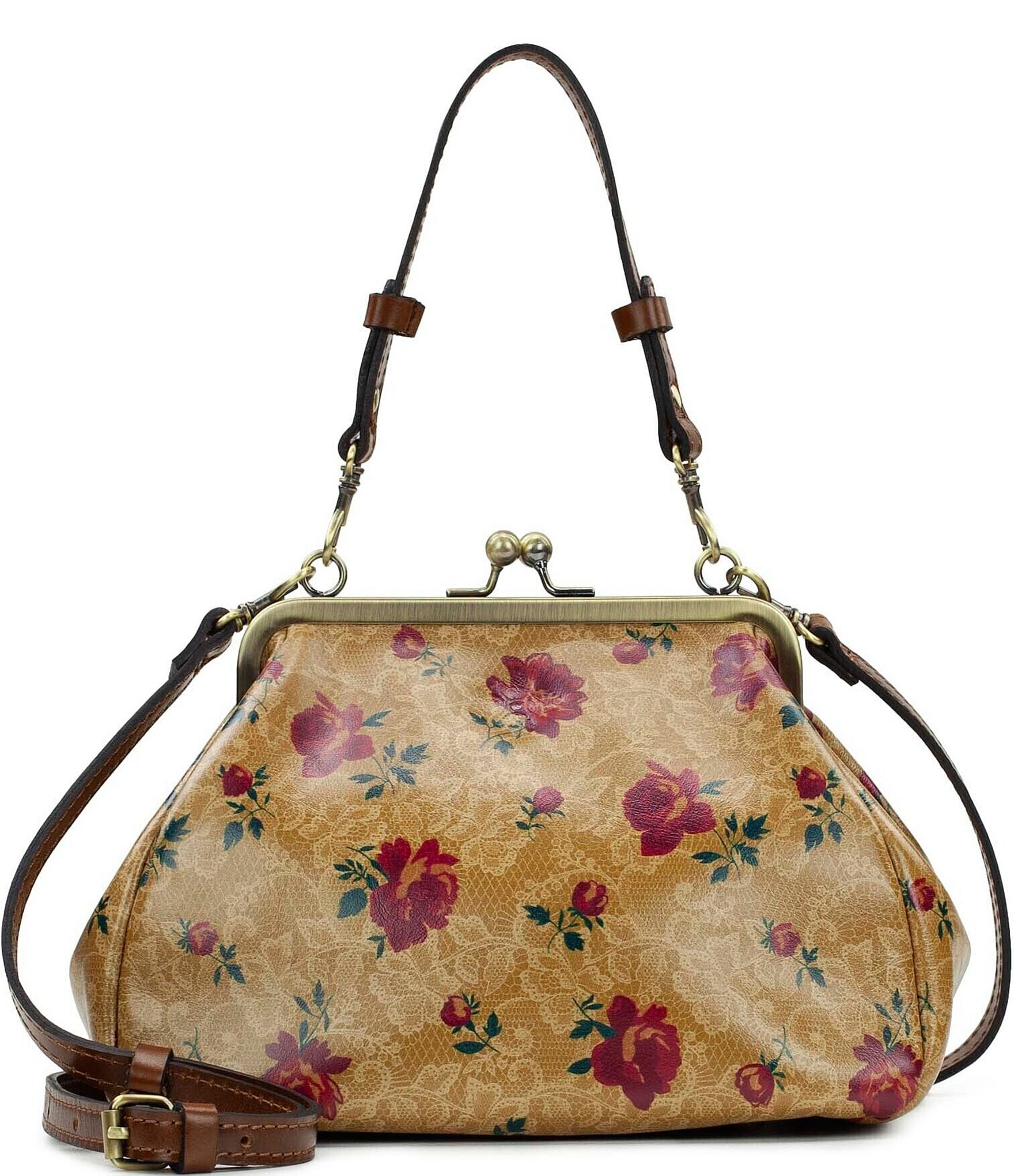 Patricia Nash Annie Western Lace Print Frame Satchel Bag