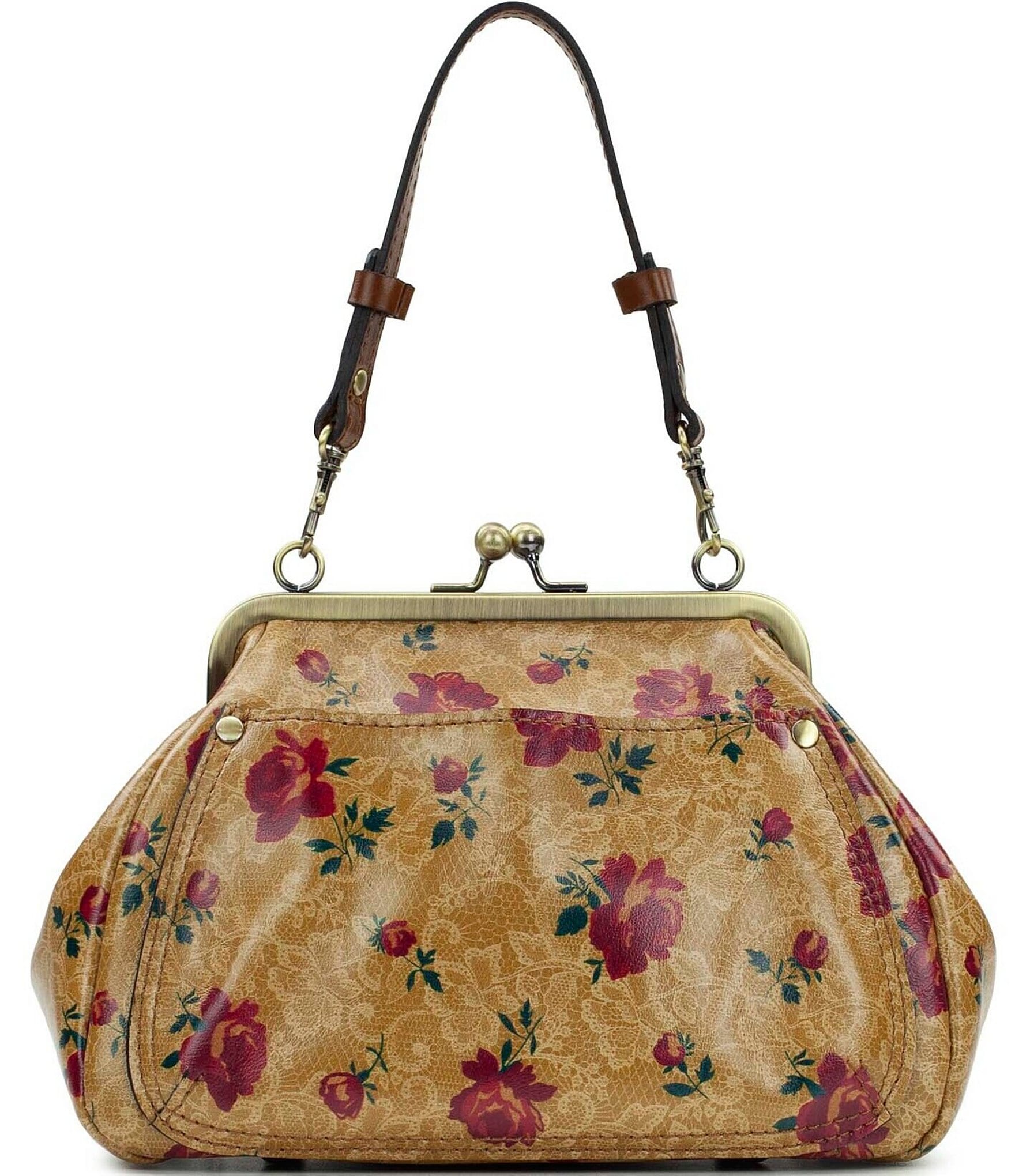 Patricia Nash Annie Western Lace Print Frame Satchel Bag