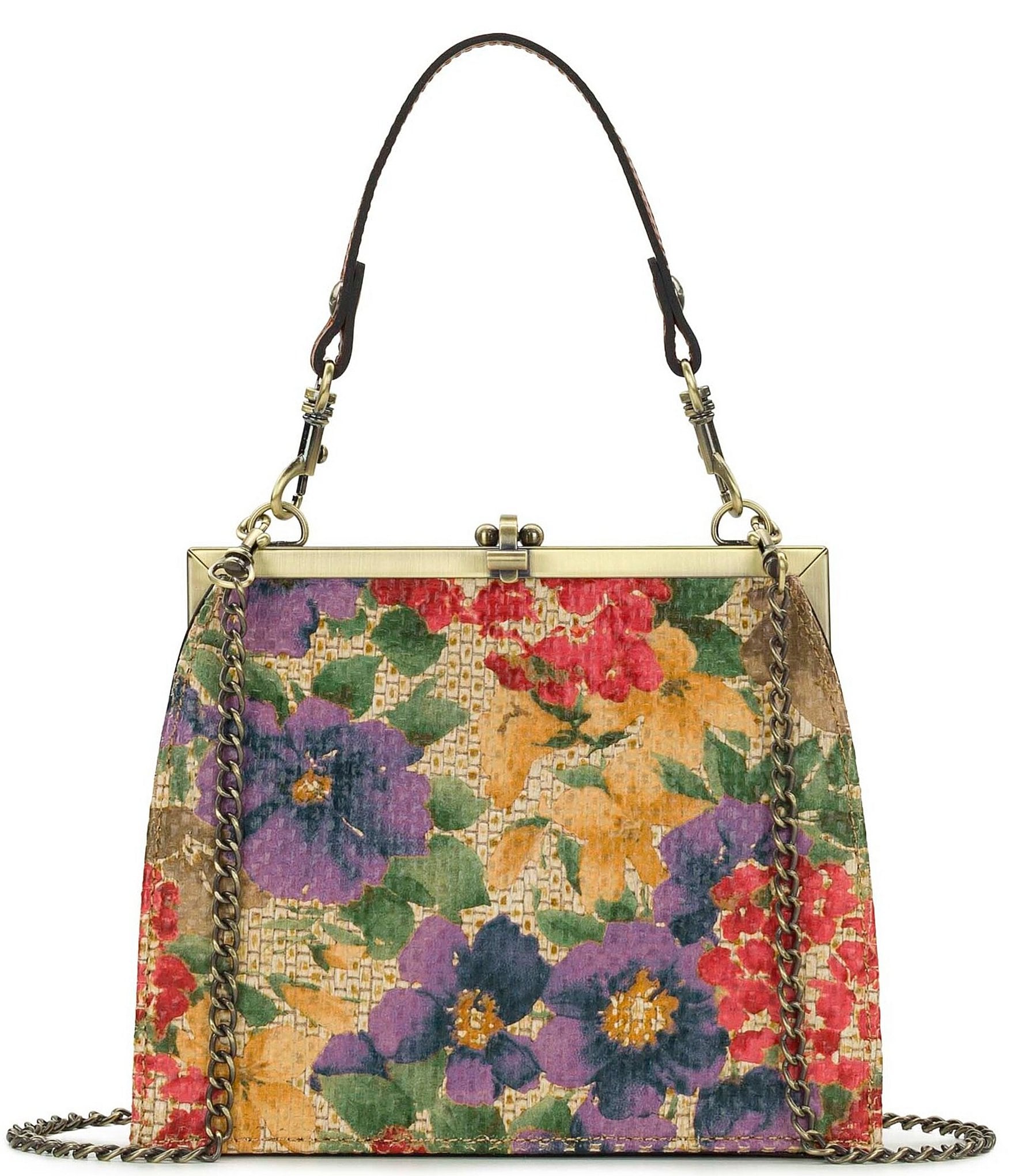 Patricia Nash Aurelie Raffia Floral Frame Convertible Clutch