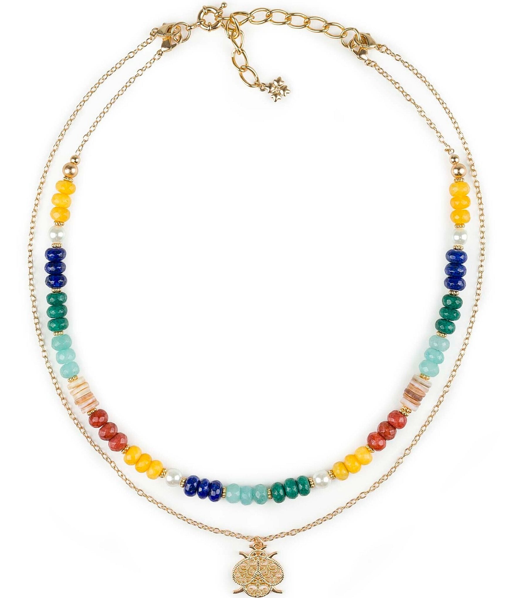 Patricia Nash Beaded Bee Short Pendant Necklace