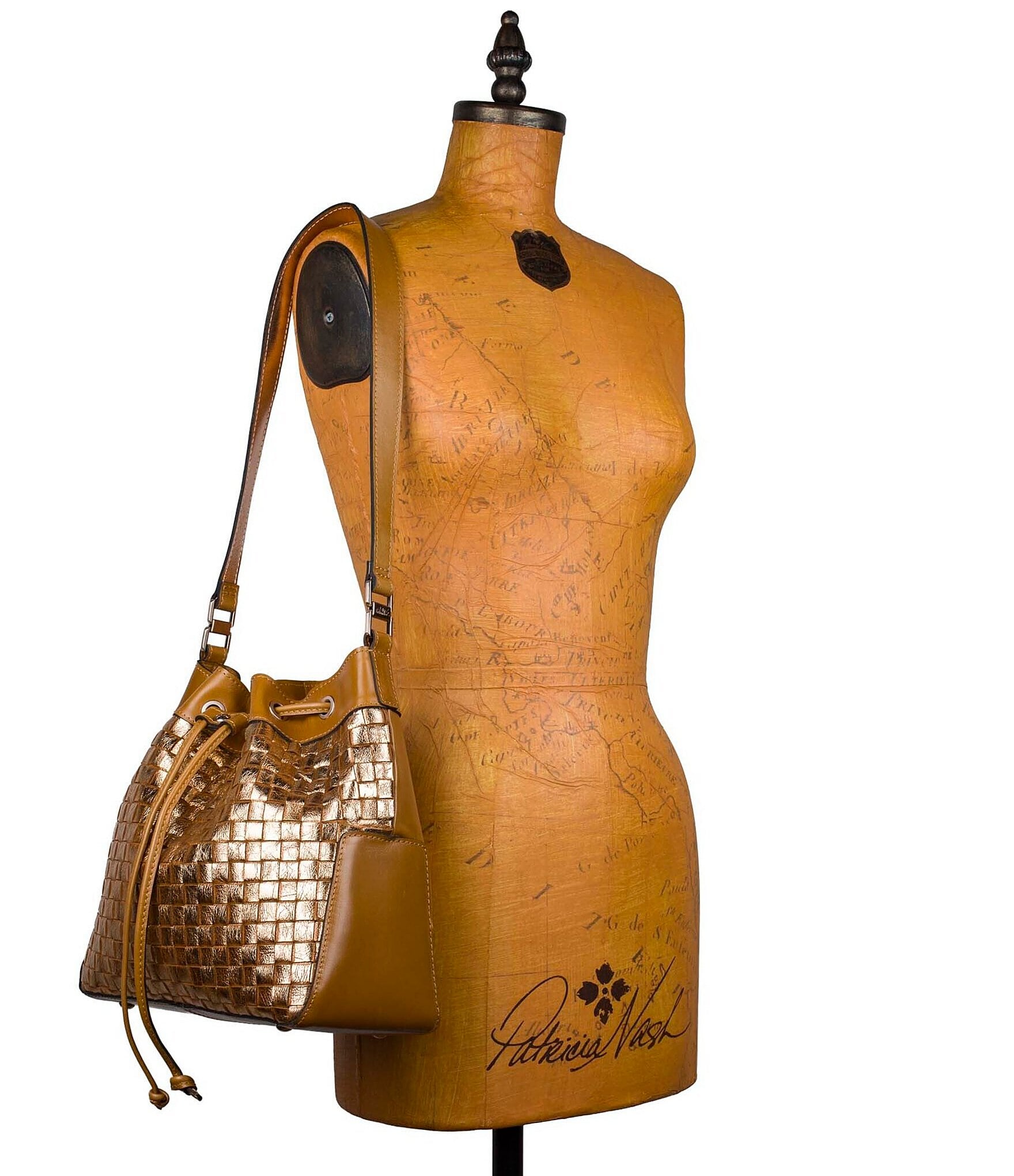 Patricia Nash Belamy Metallic Drawstring Shoulder Bag