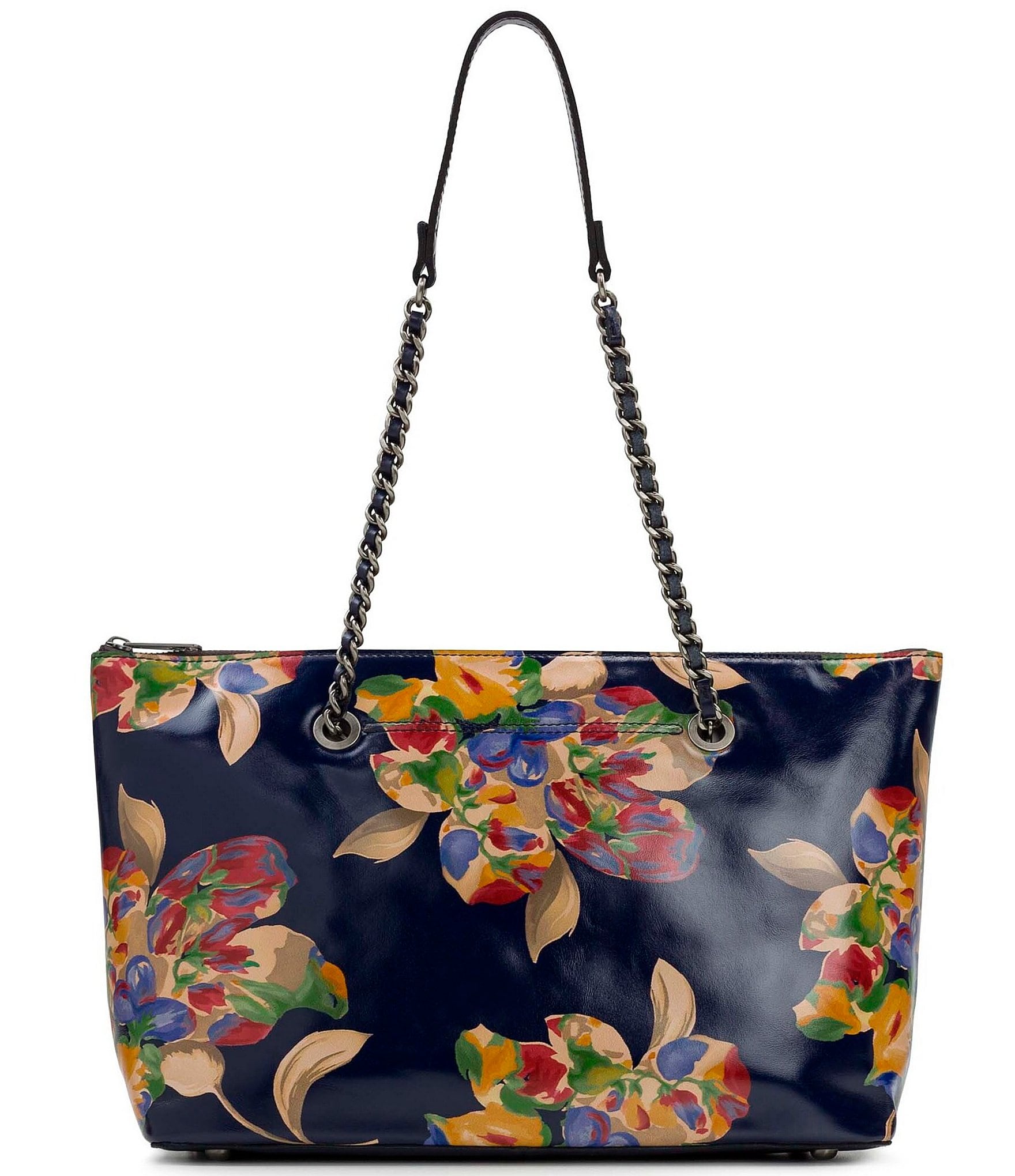 Chic Evening Bag -Glossy, Flower, Handle, PU Leather, Go now