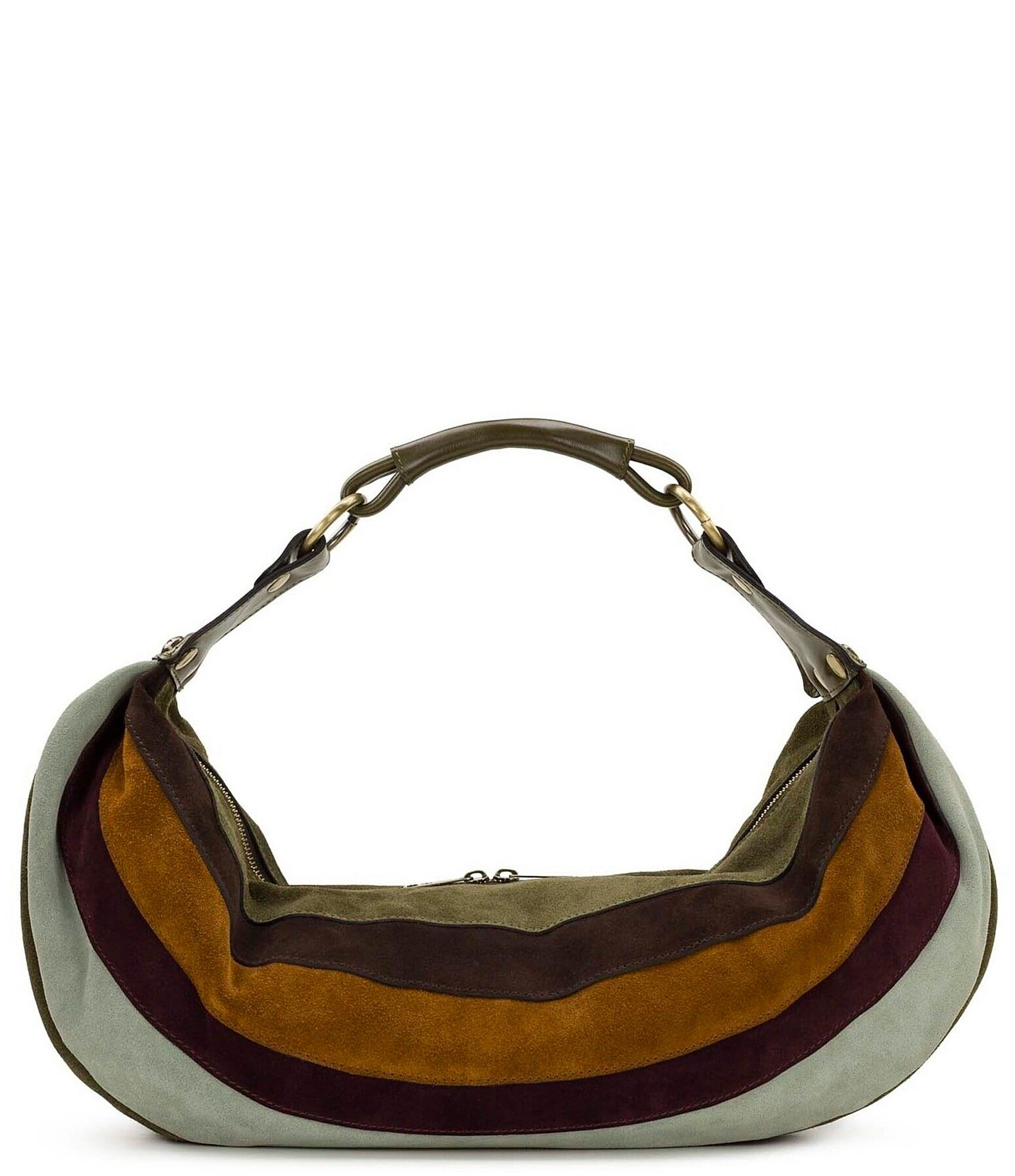 Patricia Nash Bente Suede Stripe East West Hobo Bag