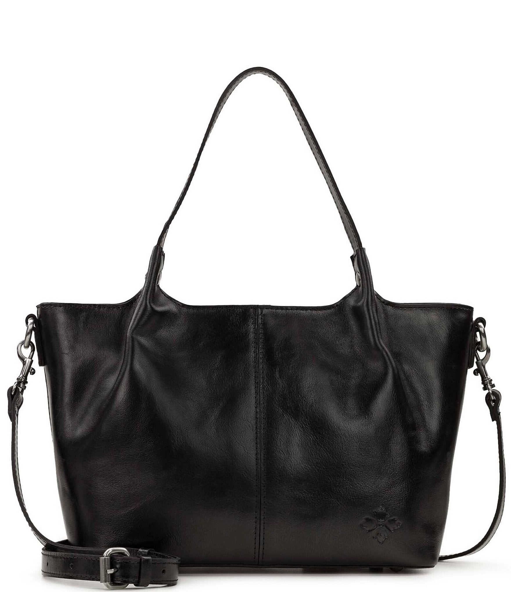 Patricia Nash Black Distressed Leather Argenta Tote Satchel Bag | Dillard's