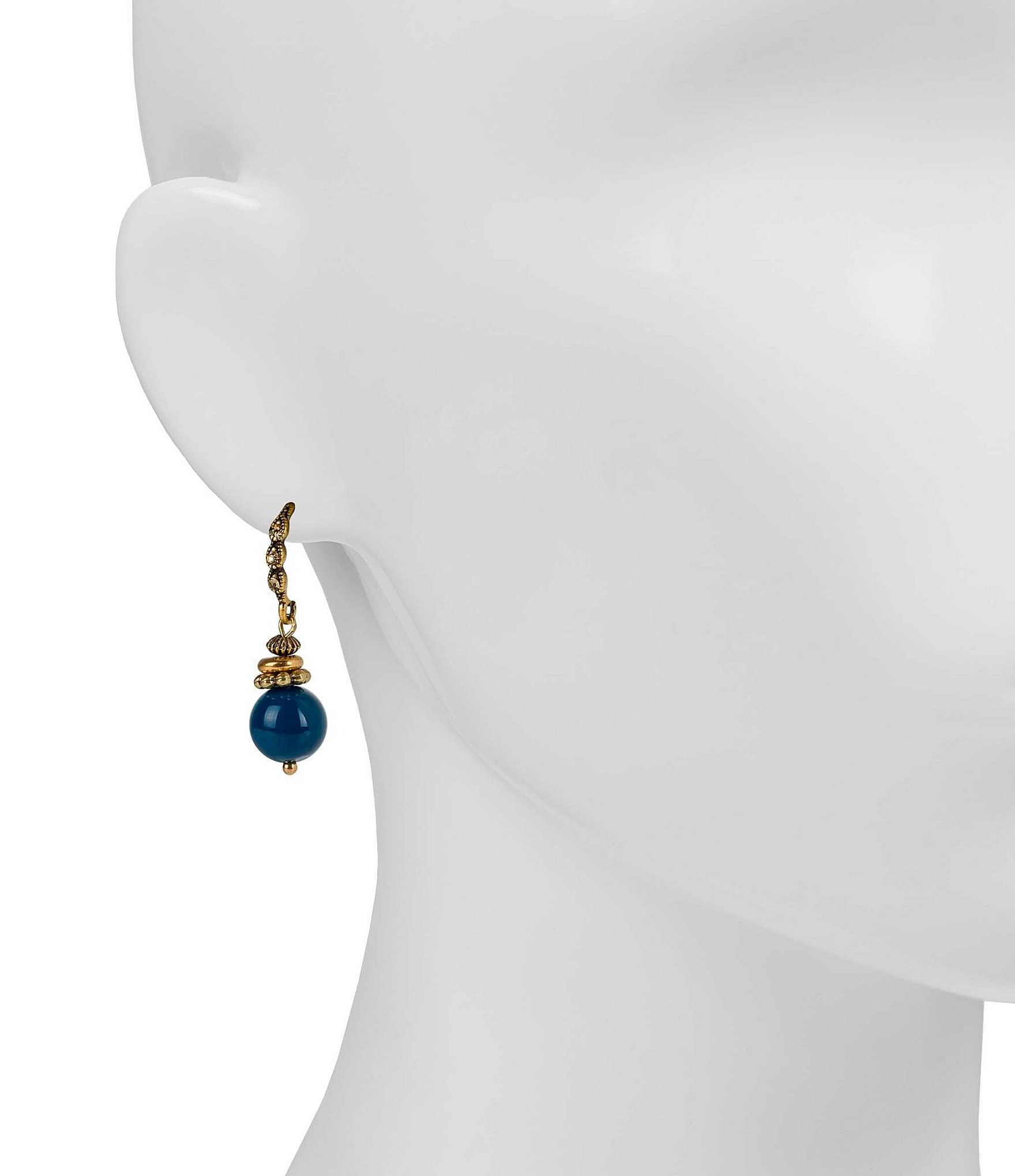 Patricia Nash Blue Bead Drop Earrings