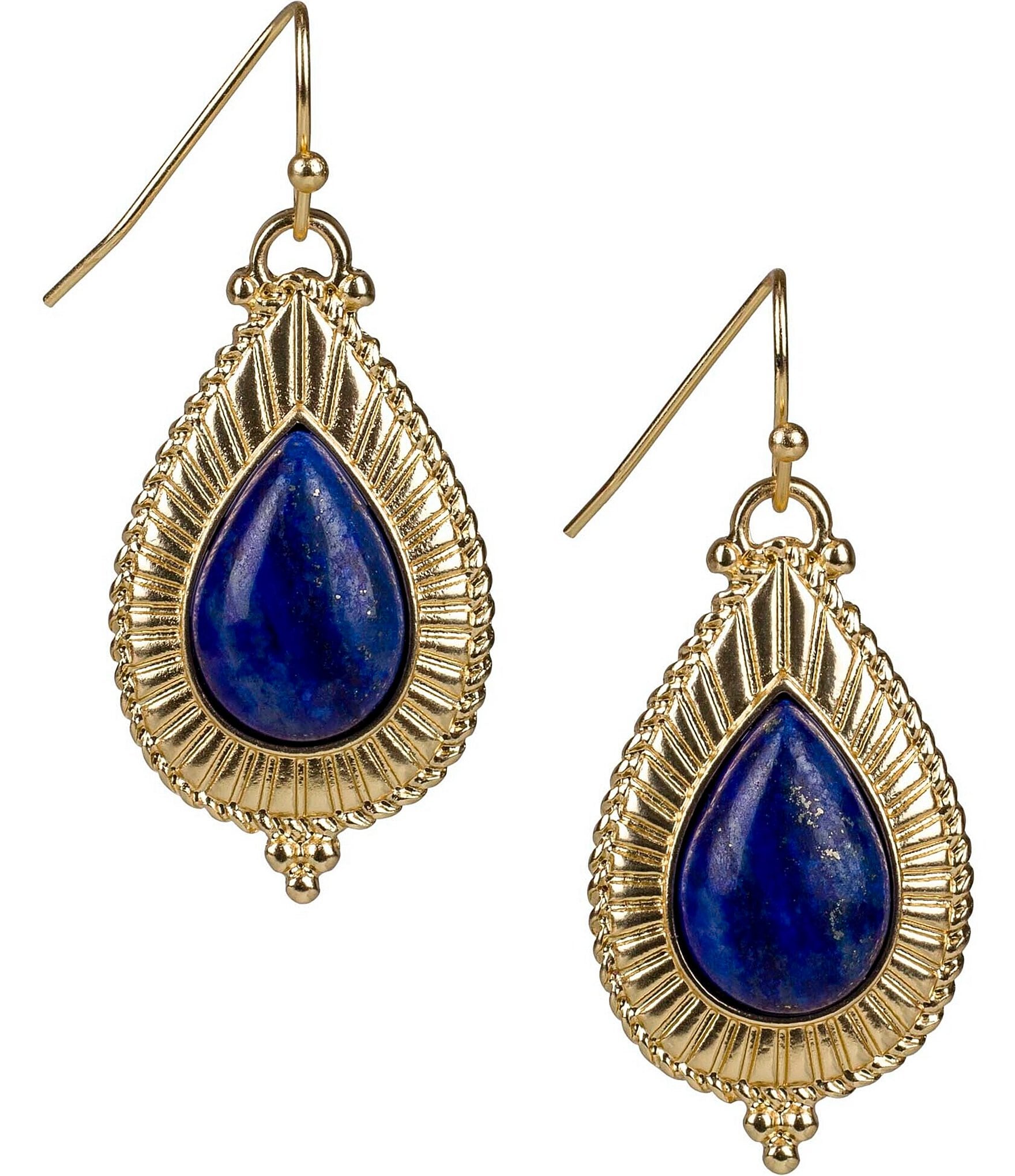 Patricia Nash Cabochon Lapis Teardrop Drop Earrings