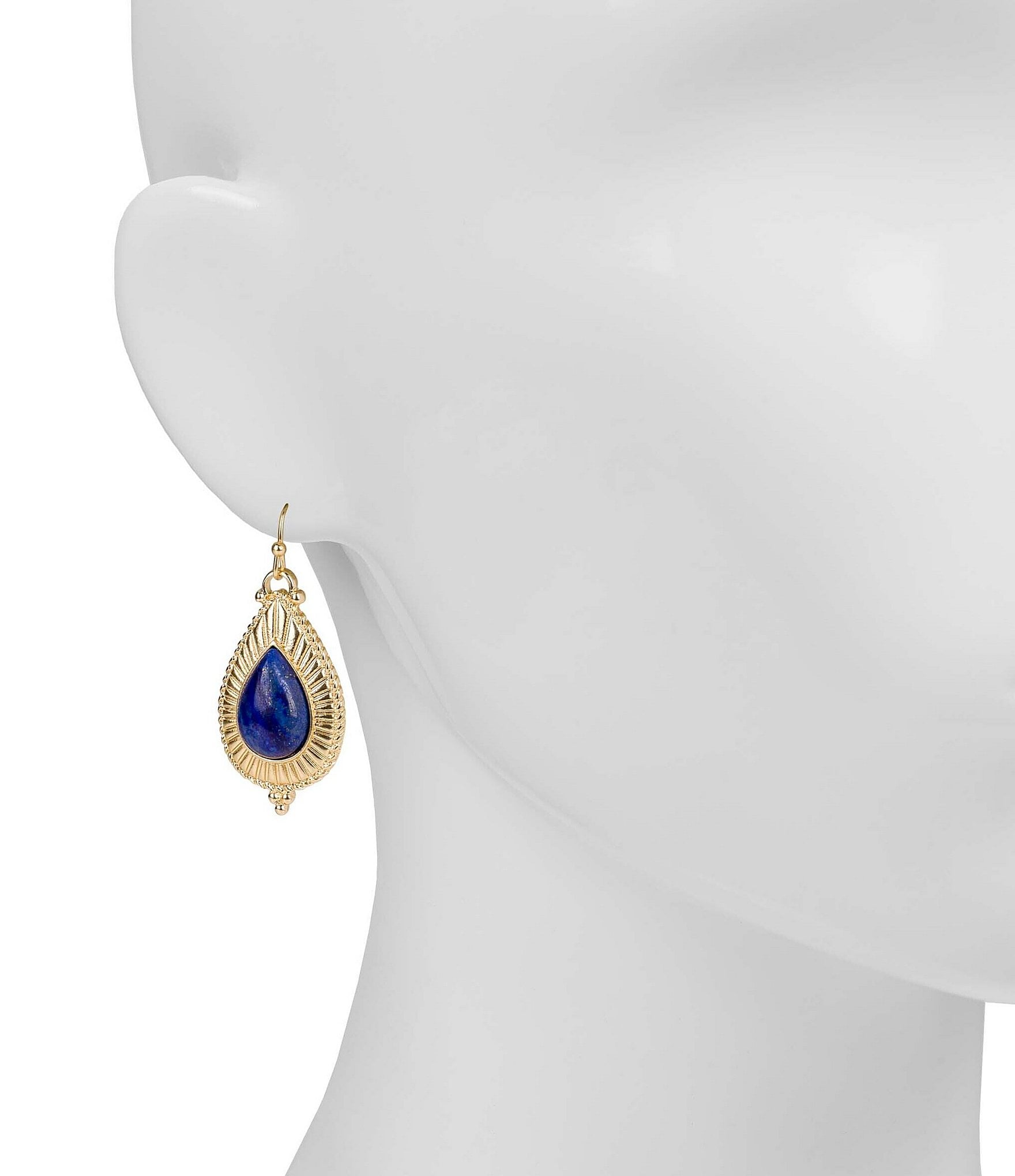 Patricia Nash Cabochon Lapis Teardrop Drop Earrings