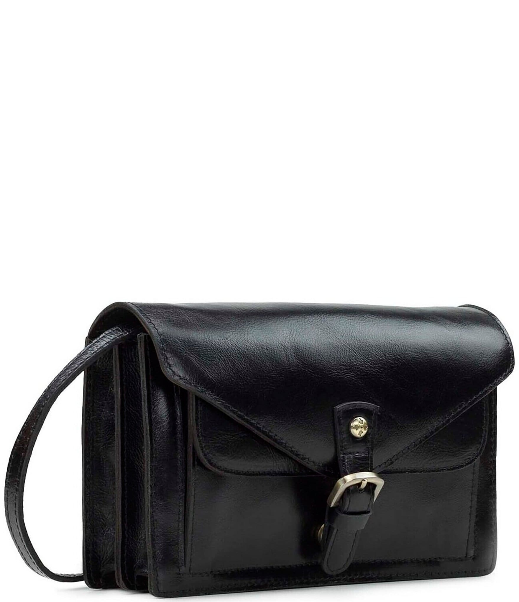 Patricia Nash Cassano Leather Gold Buckle Crossbody Bag