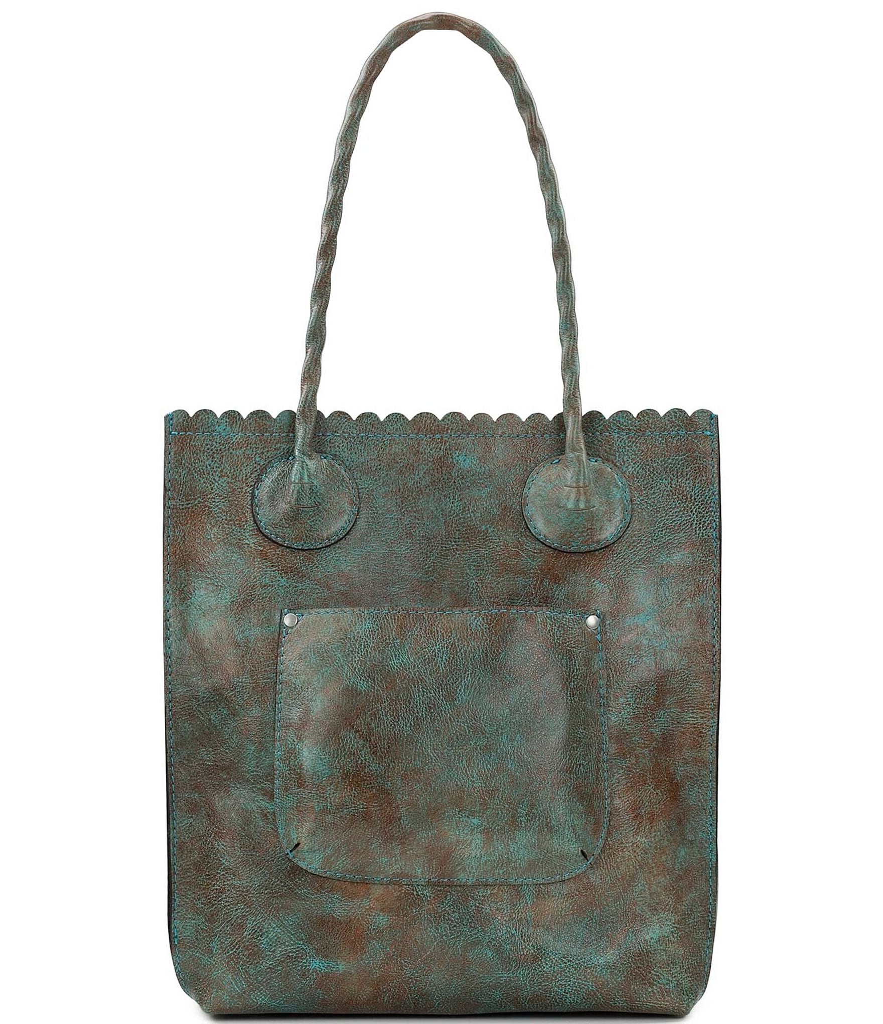 Patricia Nash Cavo Nashville Tennessee Turquoise Embossed Leather Tote Bag