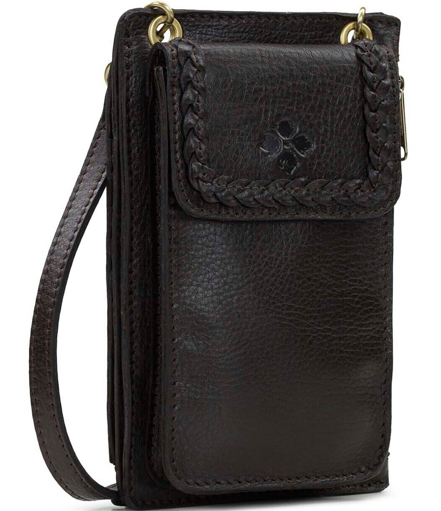 Patricia Nash Chiavella Bronze Hardware Leather Phone Crossbody Bag