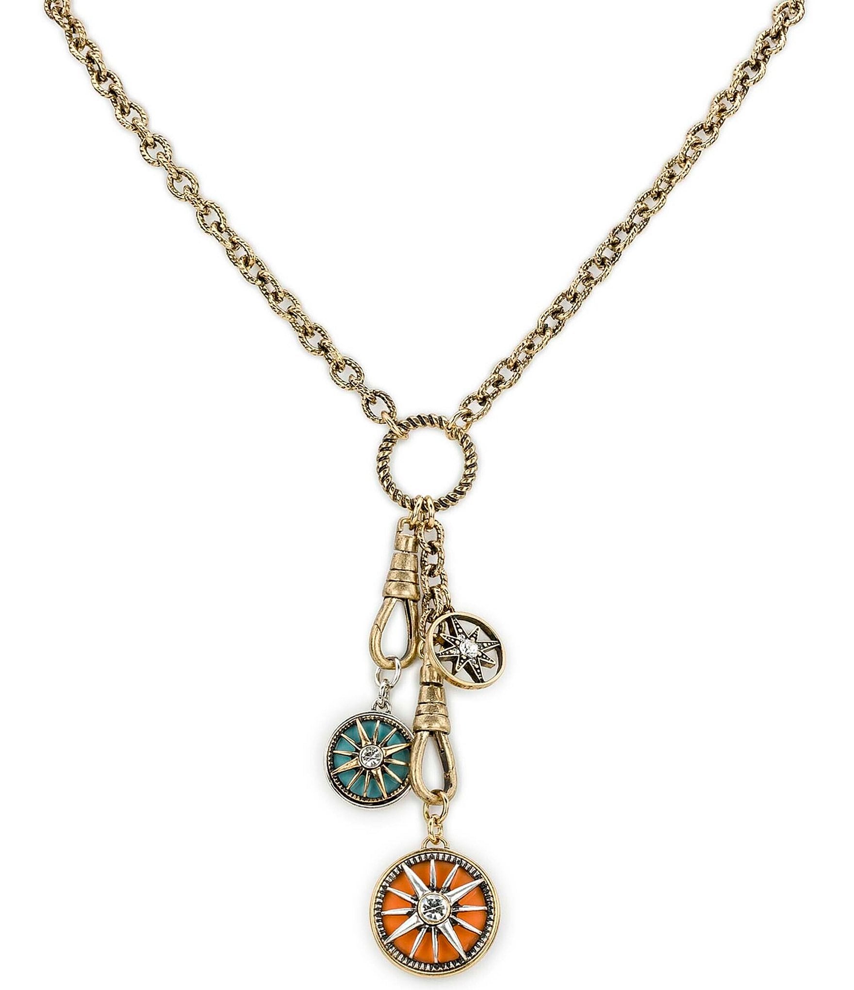 Patricia Nash Compass Charm Dangle Y-Necklace