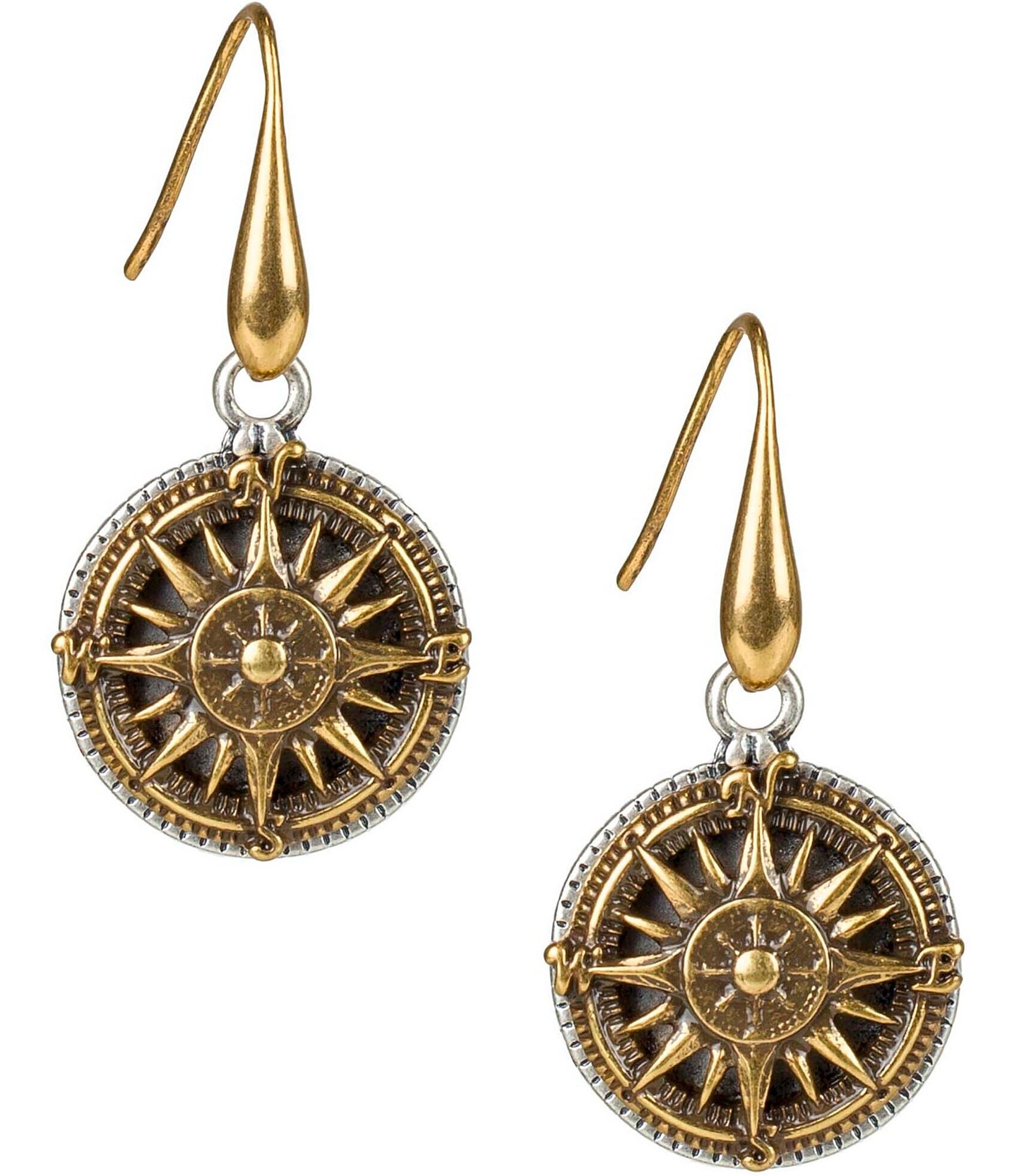 Patricia Nash Compass Hoop Drop Earrings