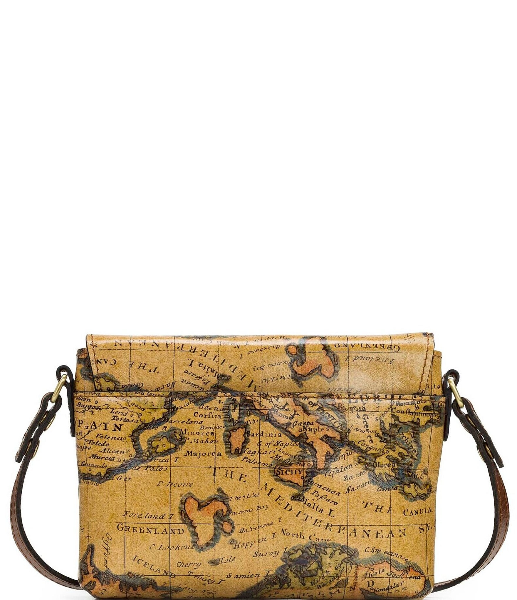 Patricia Nash Corfu European Map Leather Crossbody Bag