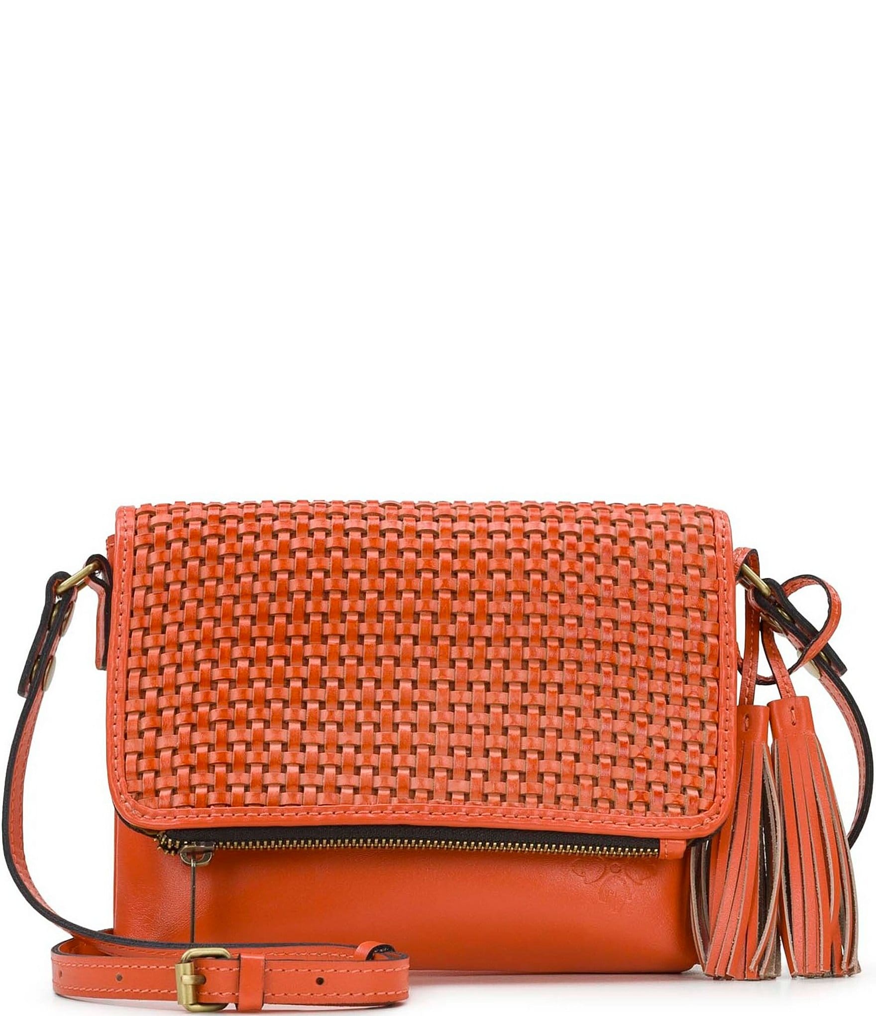 orange leather crossbody bag