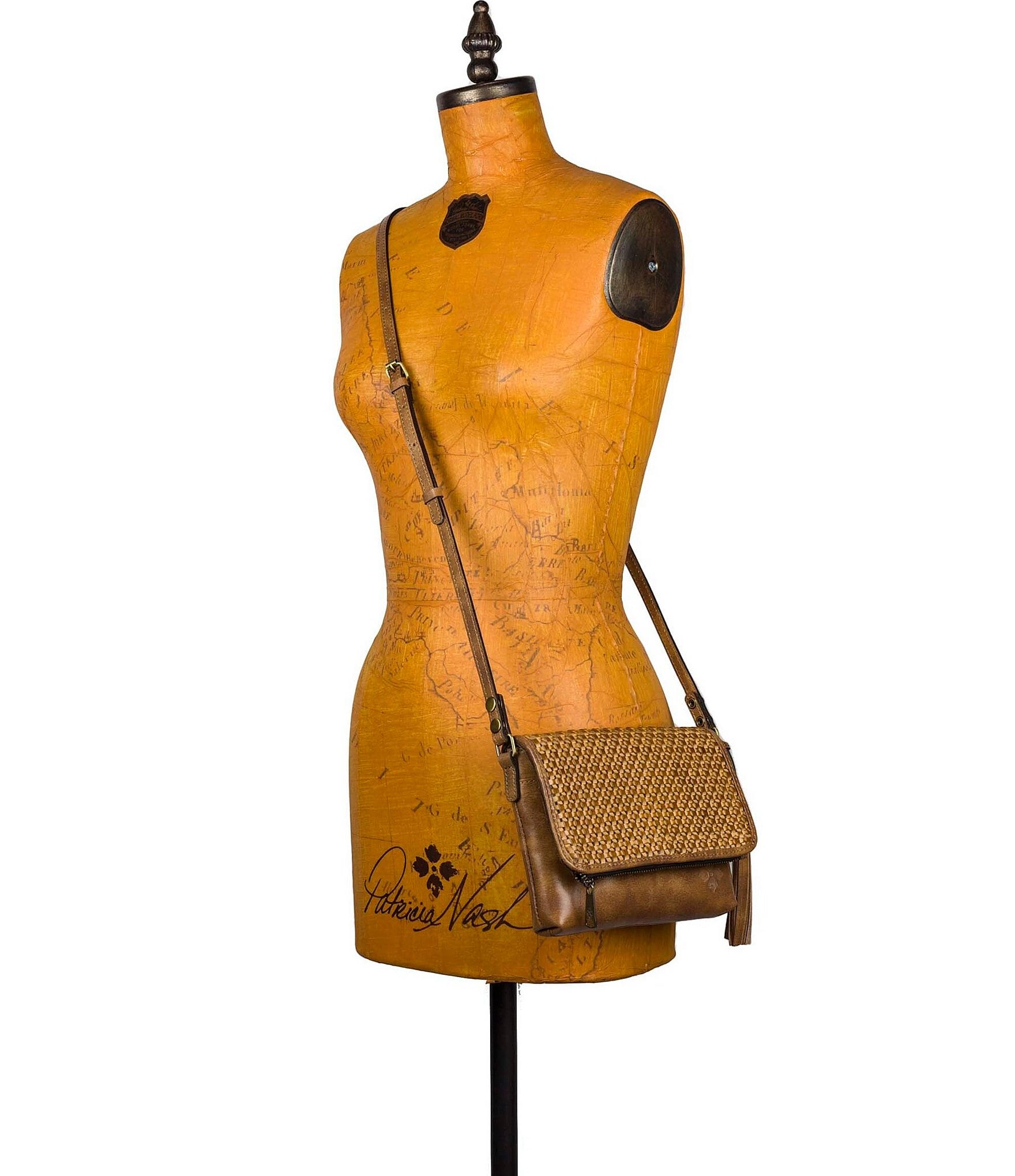 Patricia Nash Corfu Woven Leather Crossbody Bag