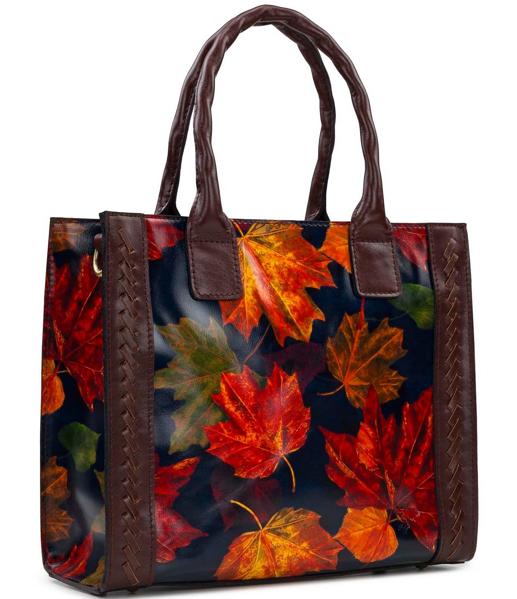 Patricia Nash Curry Maple Leaves Print Tote Bag