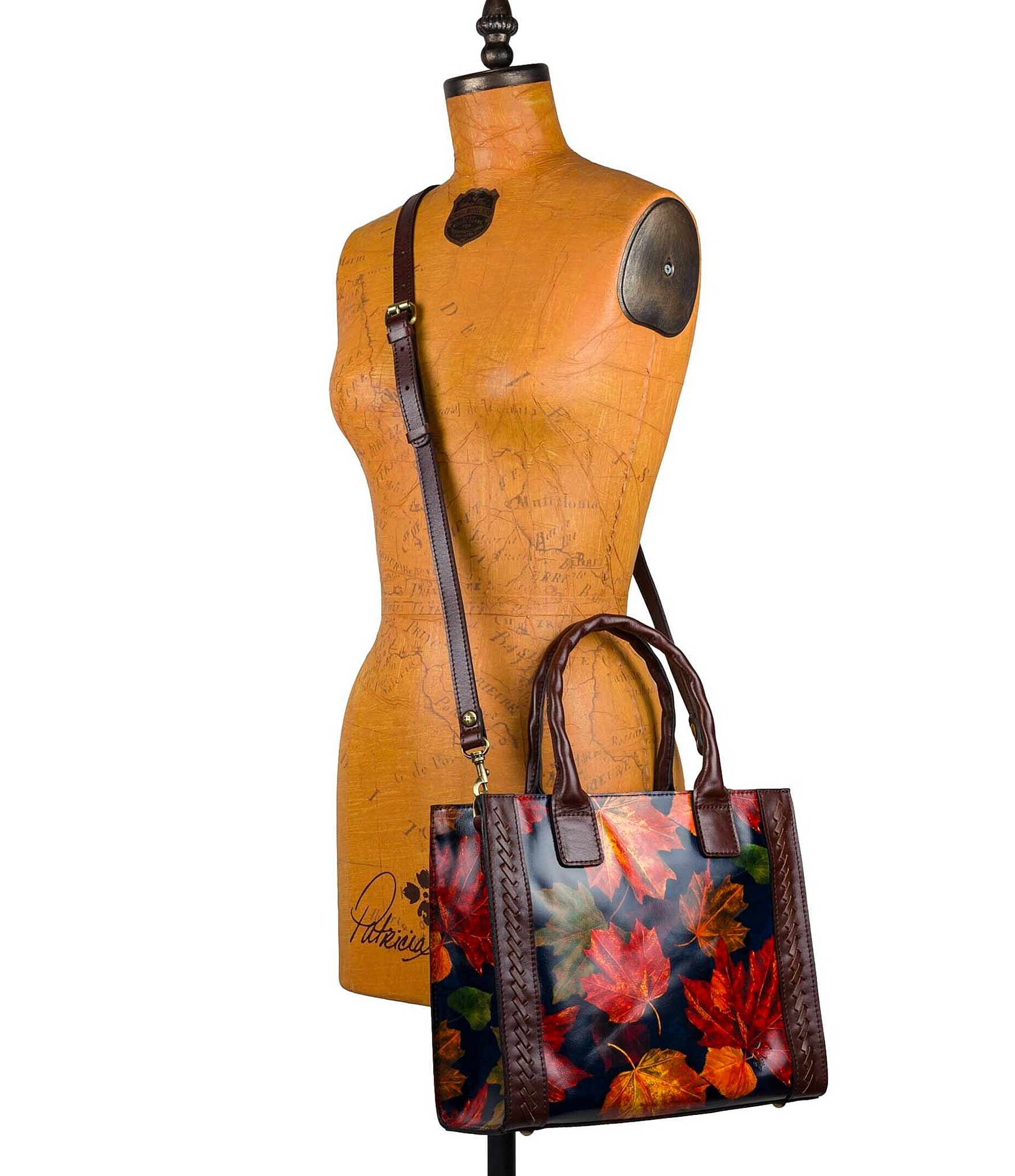 Patricia Nash Curry Maple Leaves Print Tote Bag