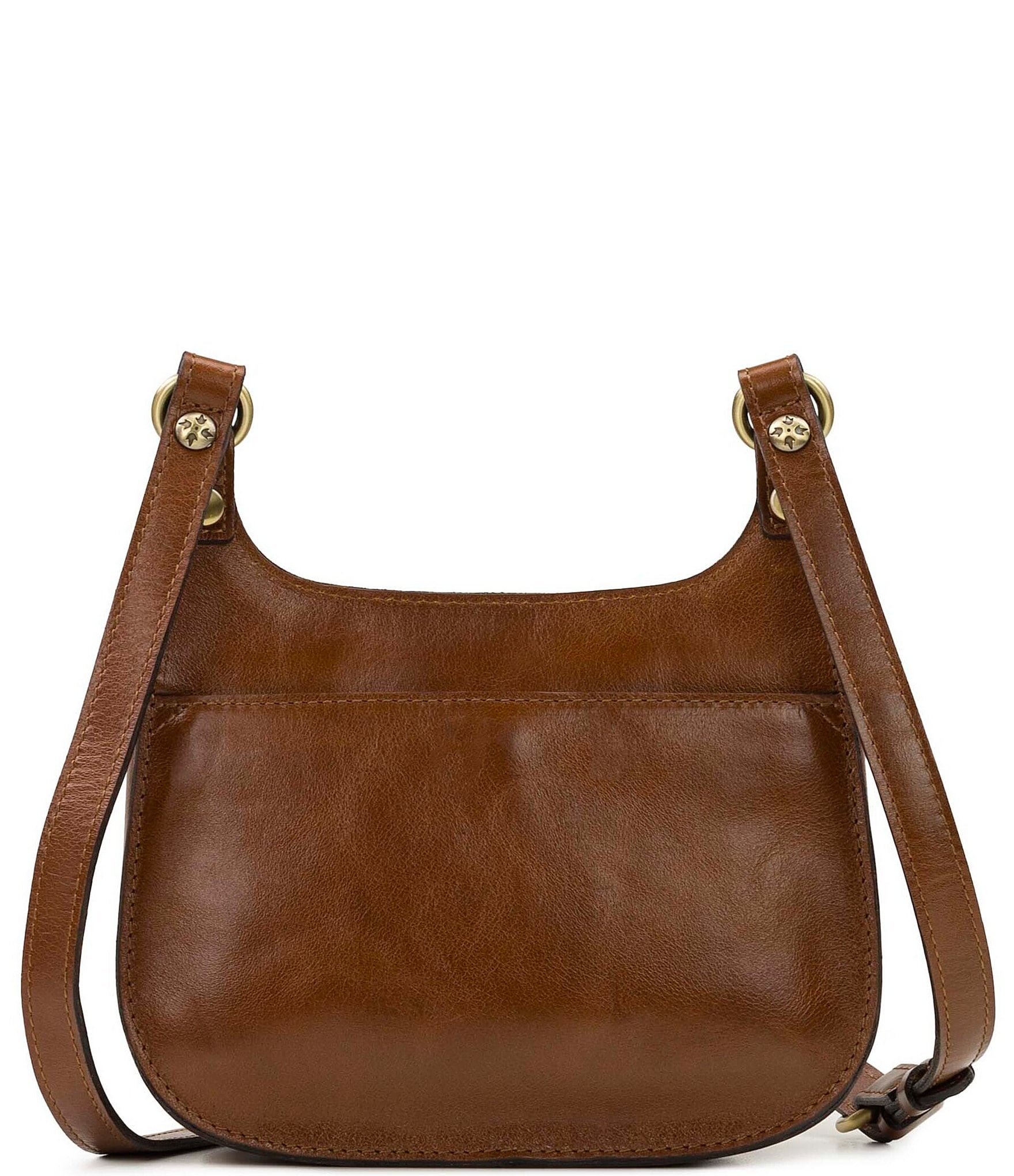 Patricia Nash Distressed Leather Linny Bronze Saddle Crossbody Bag