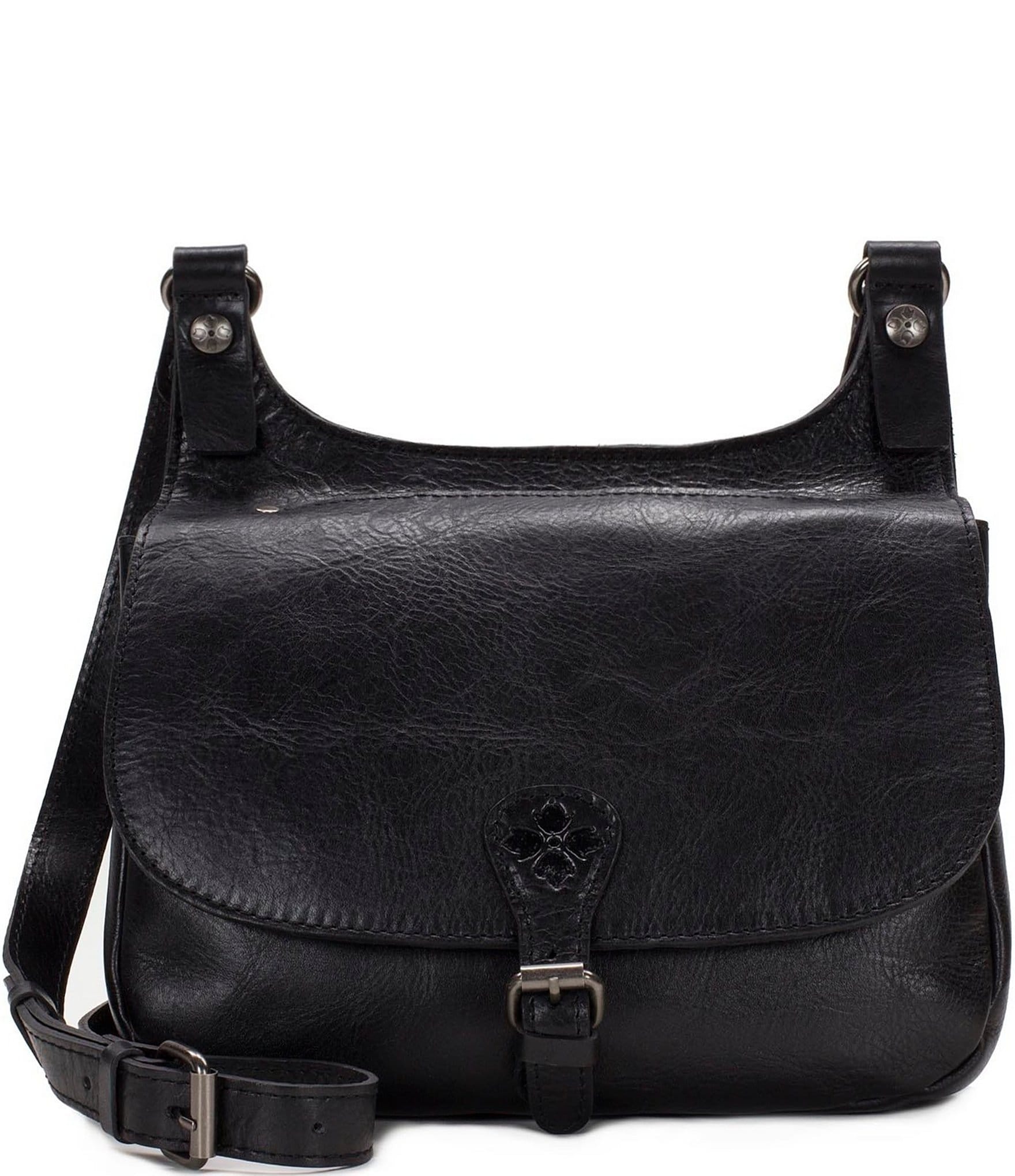 Vintage Dillards Suede Bag Black Leather Shoulder Strap Handbag Purse
