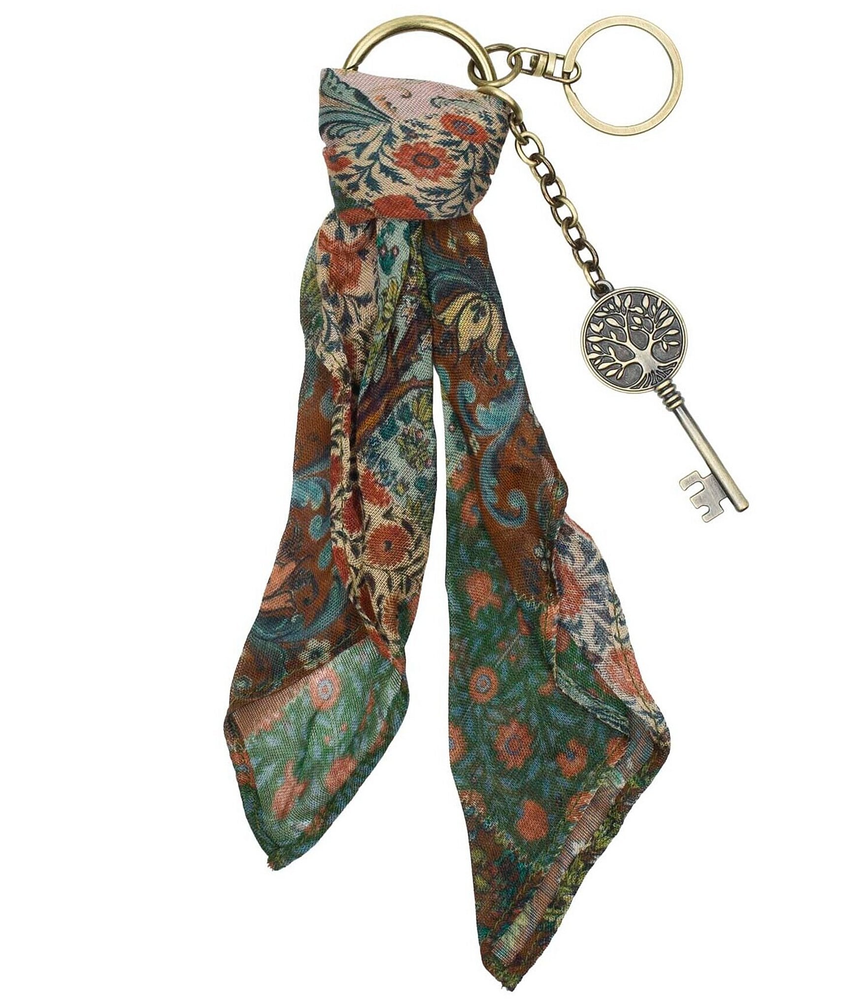 Patricia Nash Floral Patchwork Scarf Key Chain