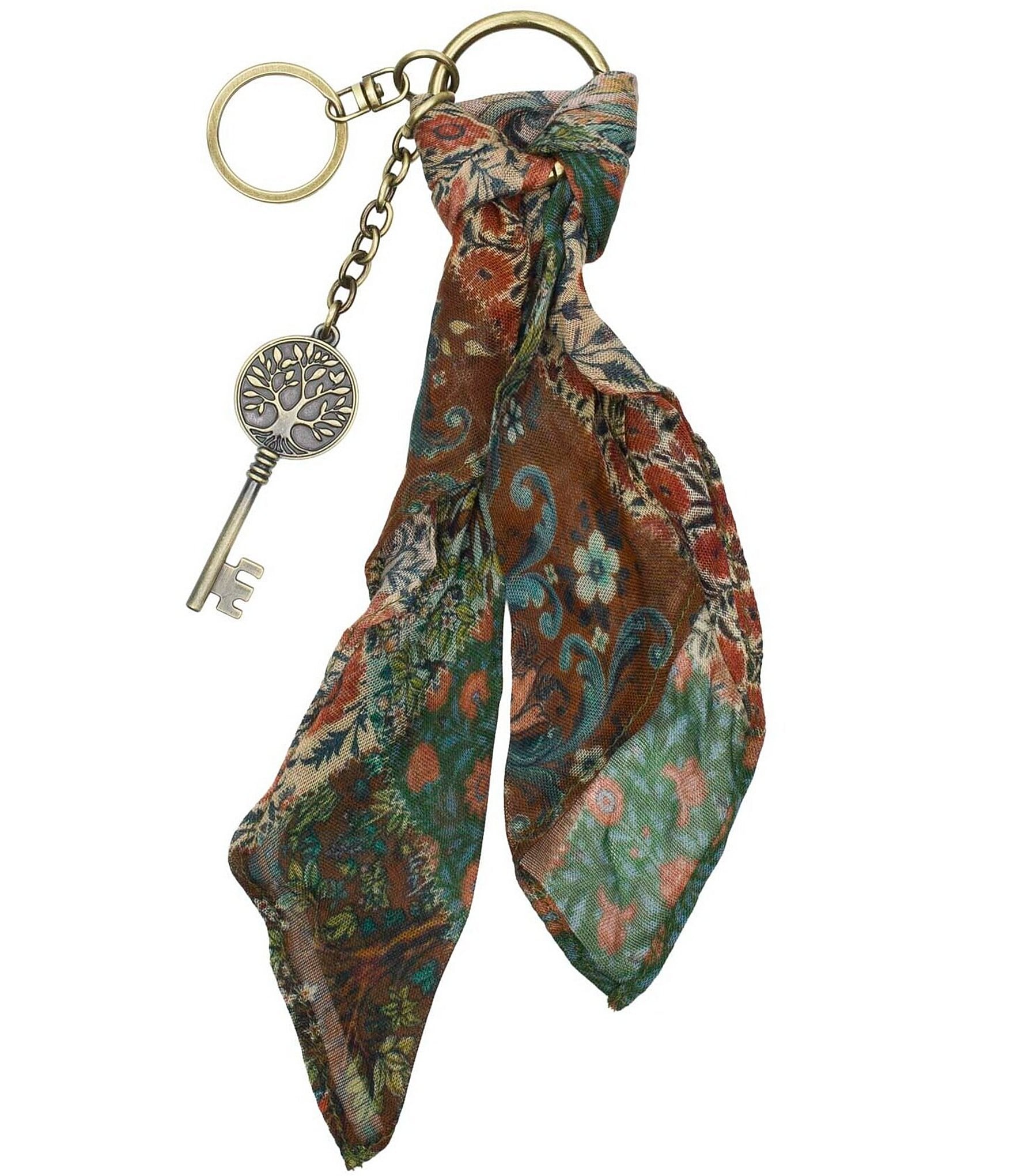 Patricia Nash Floral Patchwork Scarf Key Chain