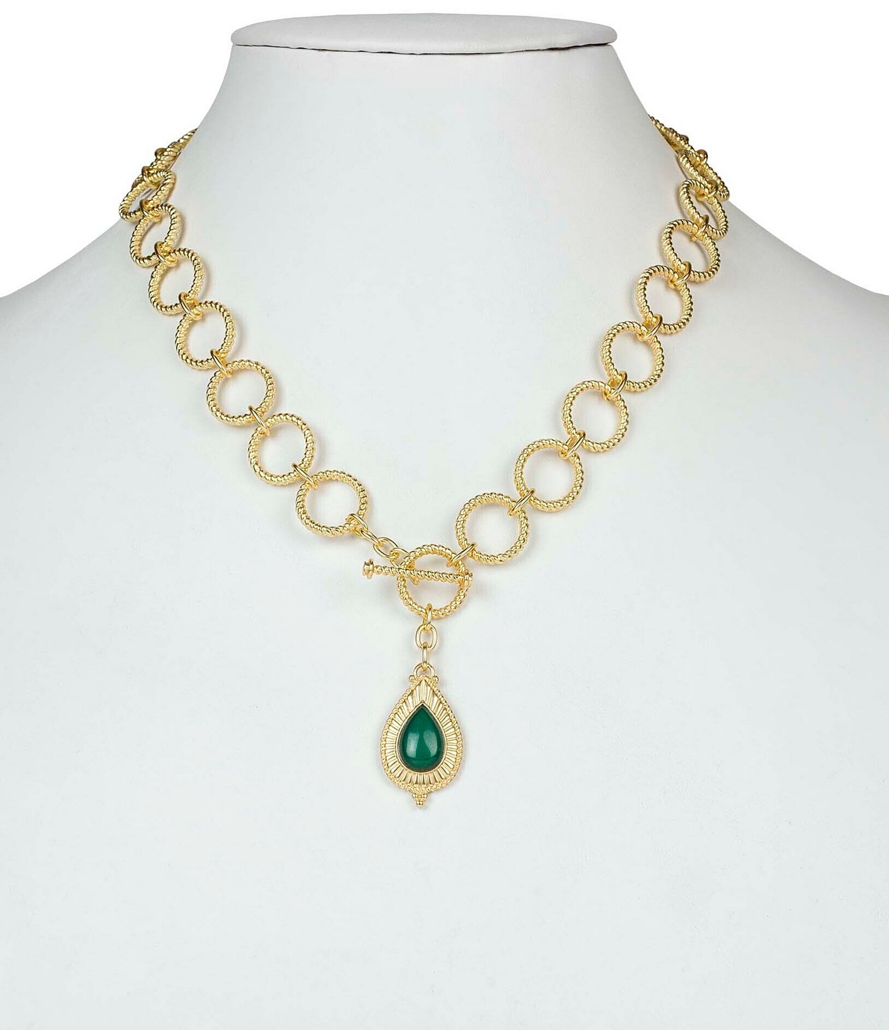 Patricia Nash Green Cab Short Pendant Necklace