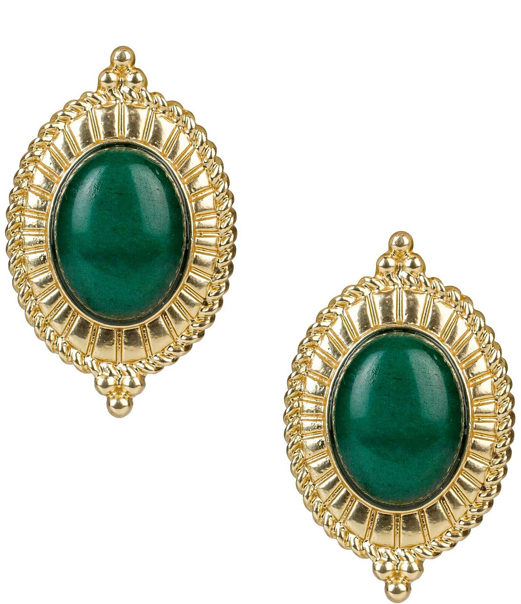 Patricia Nash Green Cab Stud Earrings