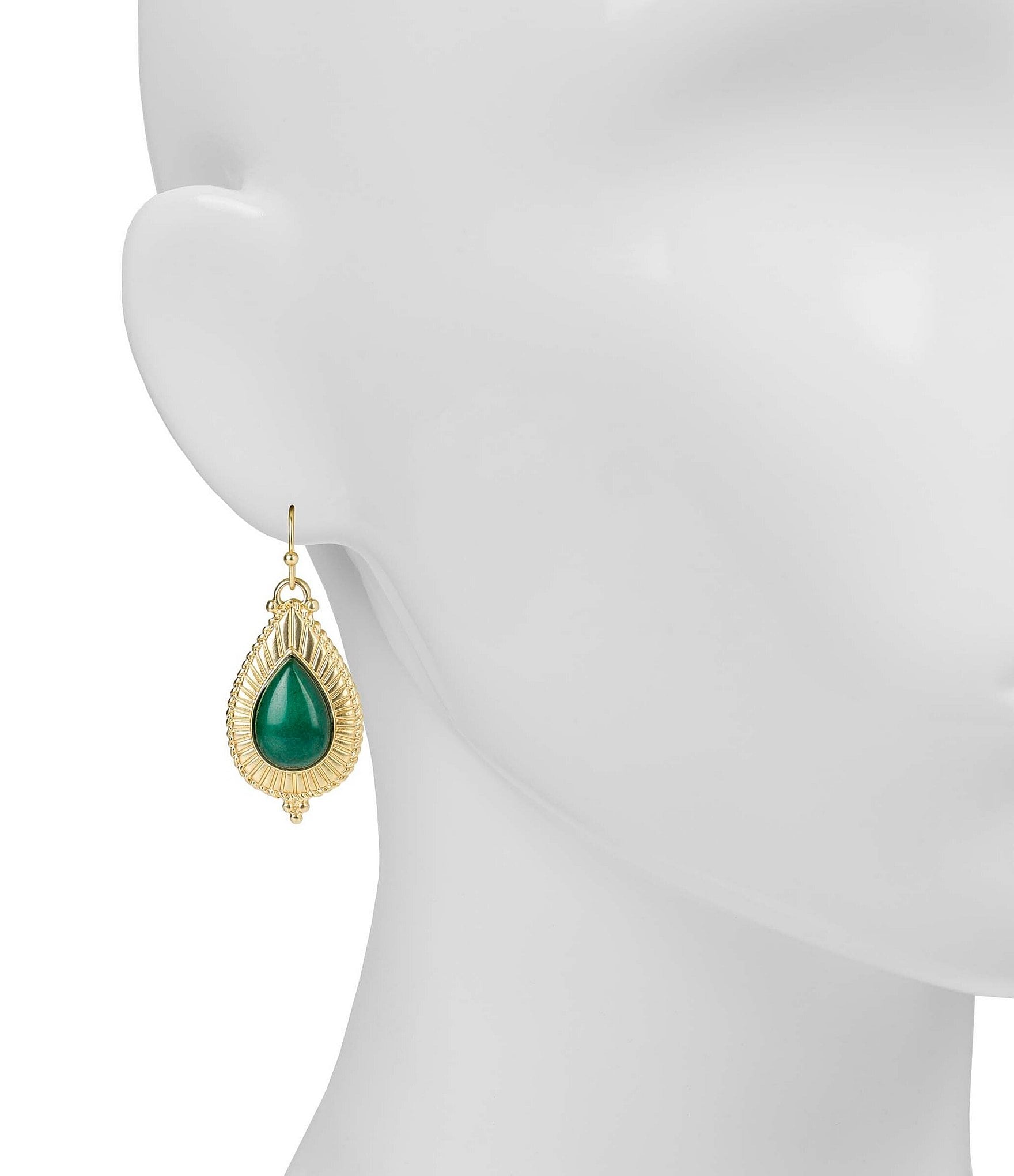 Patricia Nash Green Cab Teardrop Drop Earrings